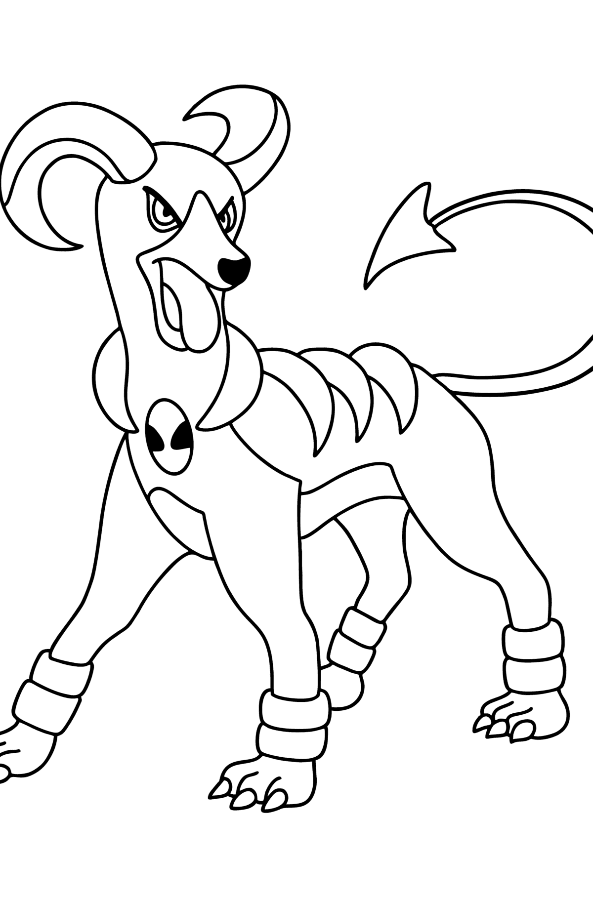 Värityskuva Pokémon XY Houndoom - Värityskuvat lapsille