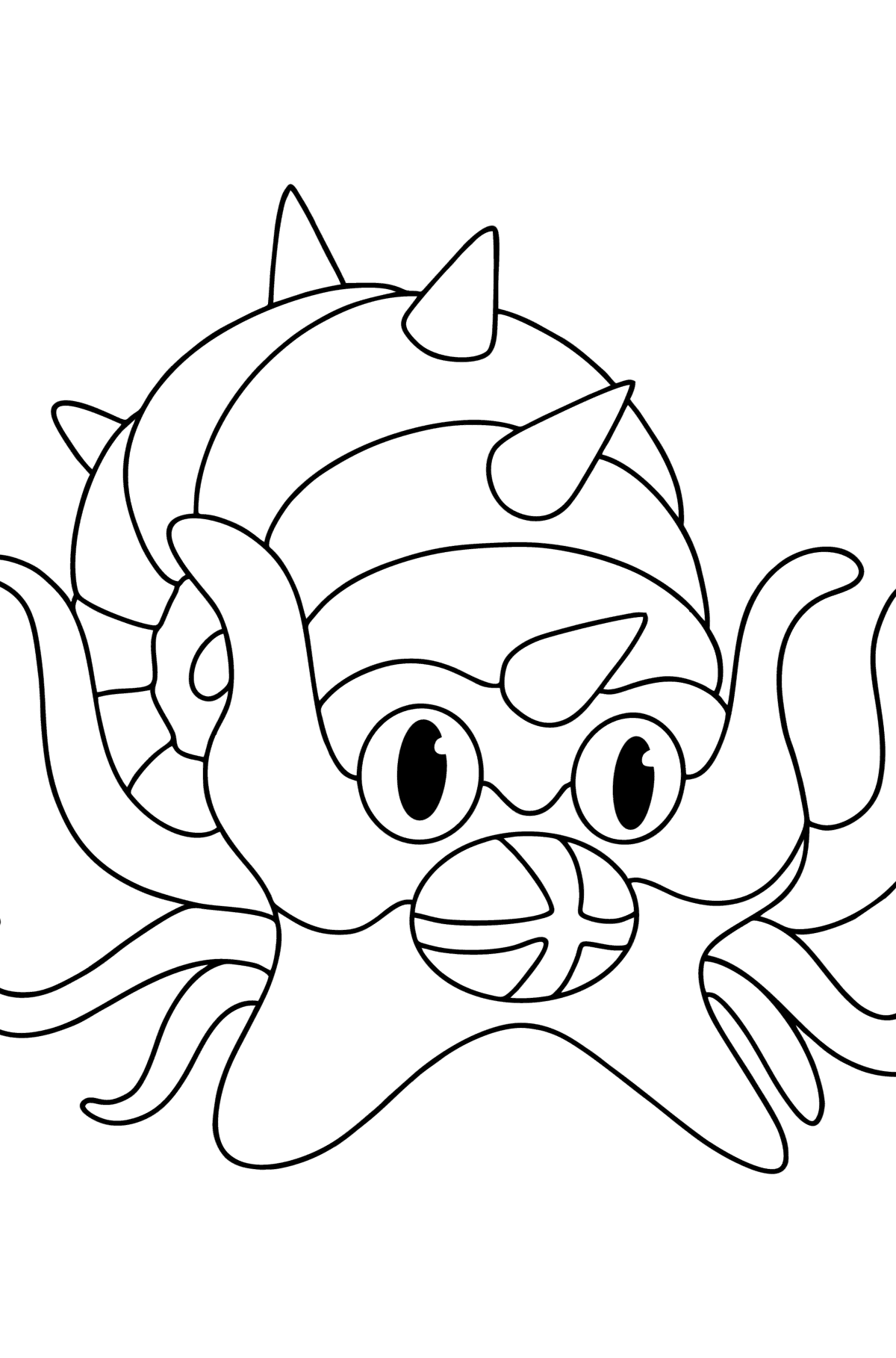 Colouring page Pokémon X and Y Omastar - Coloring Pages for Kids