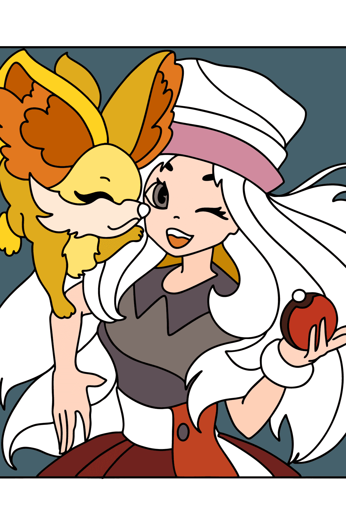 Colouring page Pokémon X and Y Serena - Coloring Pages for Kids