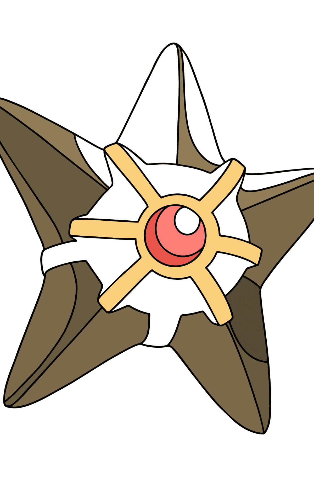Kleurplaat Pokémon XY Staryu - kleurplaten voor kinderen
