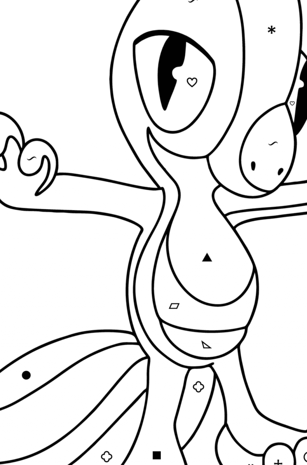 Tegning til fargelegging Pokémon XY Treecko ♥ Online og skrive ut