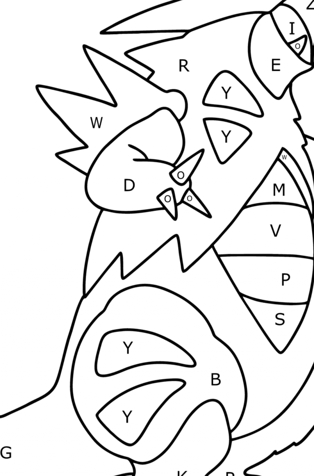 Colouring page Pokémon X and Y Tyranitar ♥ Online and Print for Free!