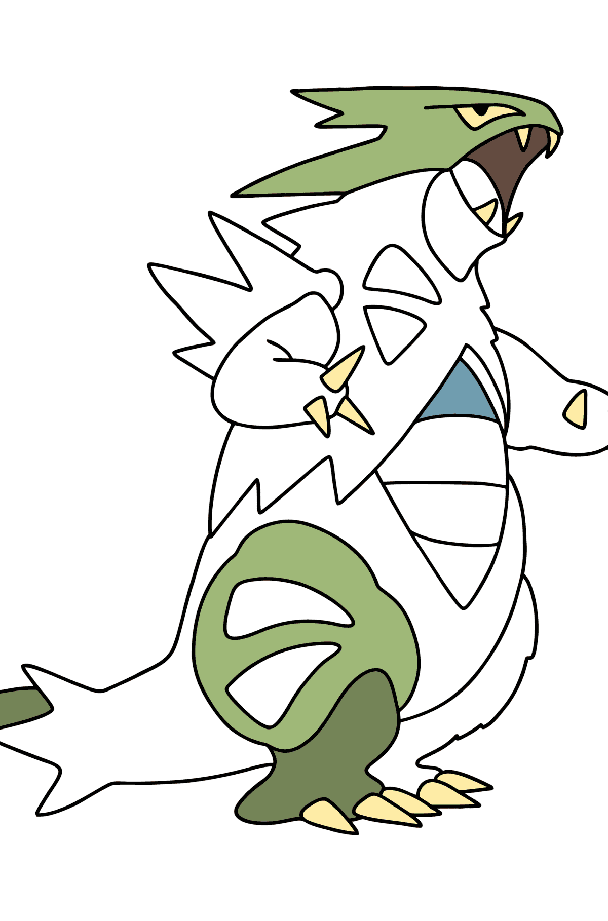 Desenho de Pokémon XY Tyranitar para colorir - Imagens para Colorir para Crianças