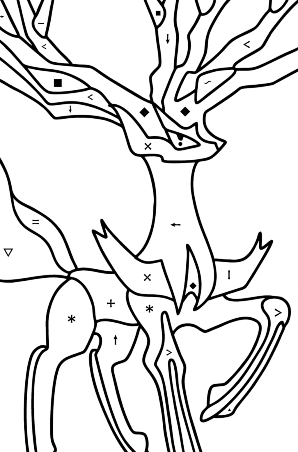 Colouring page Pokémon X and Y Xerneas ♥ Online and Print for Free!