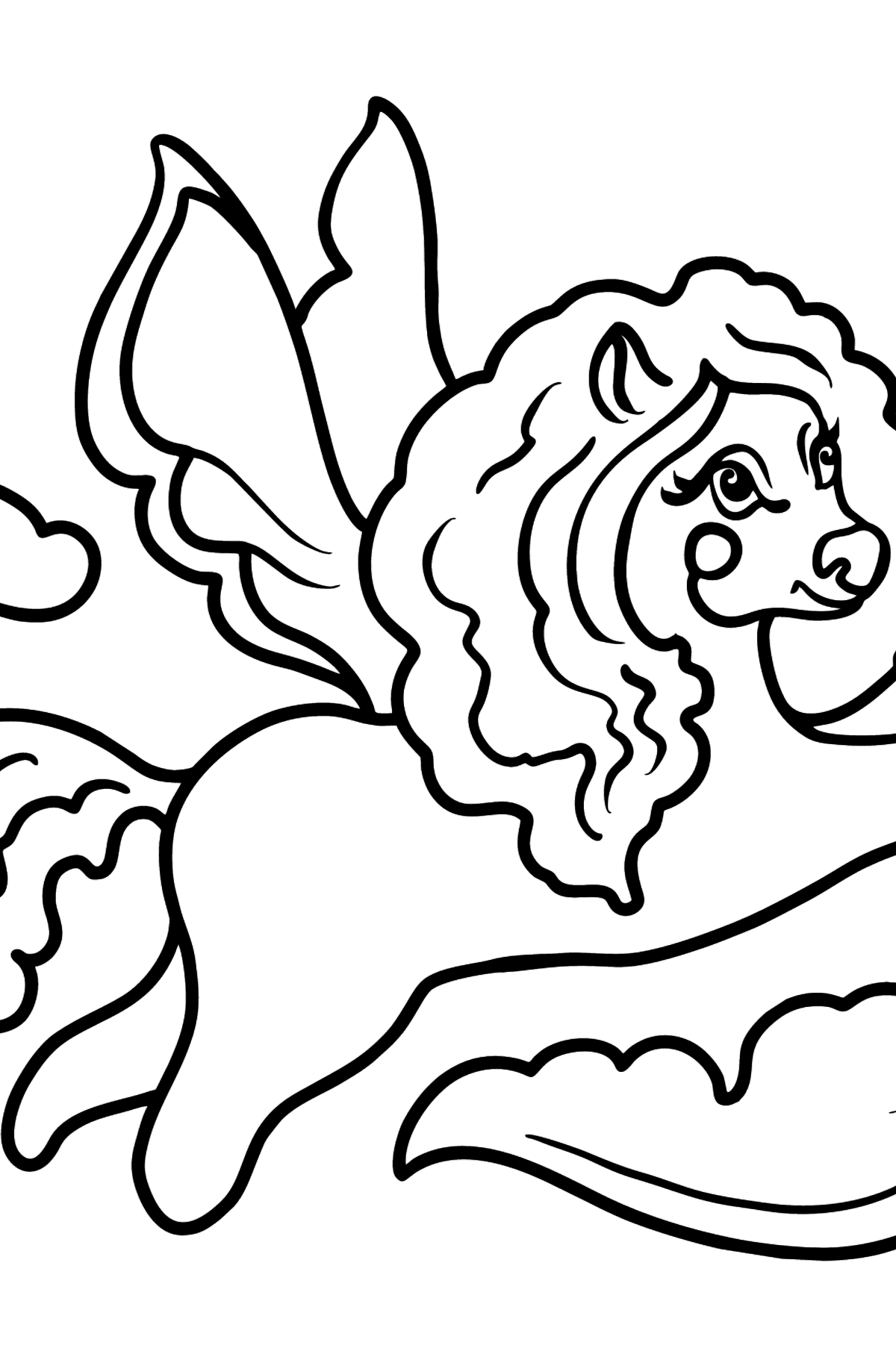 Pony Flying coloring page - Coloring Pages for Kids