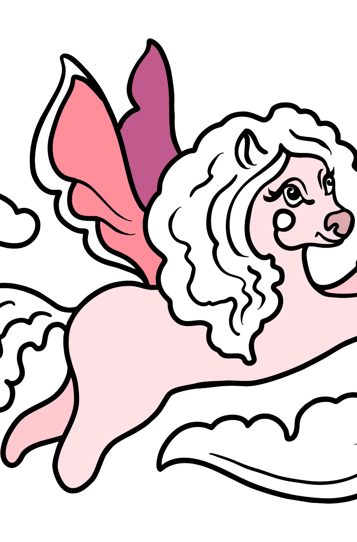 Desenho para colorir - Pony está voando - Imagens para Colorir para Crianças