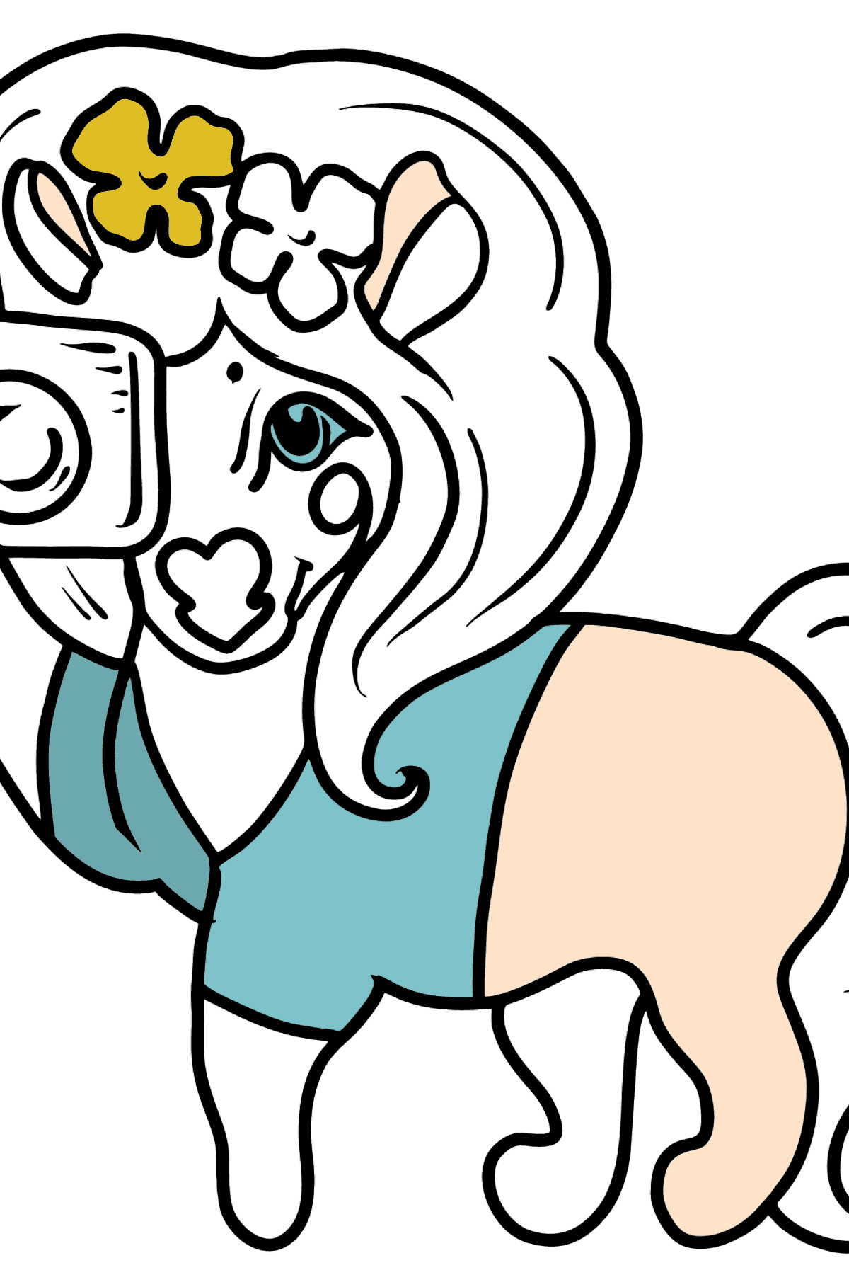 Coloriage - Photographe poney - Coloriages pour les Enfants