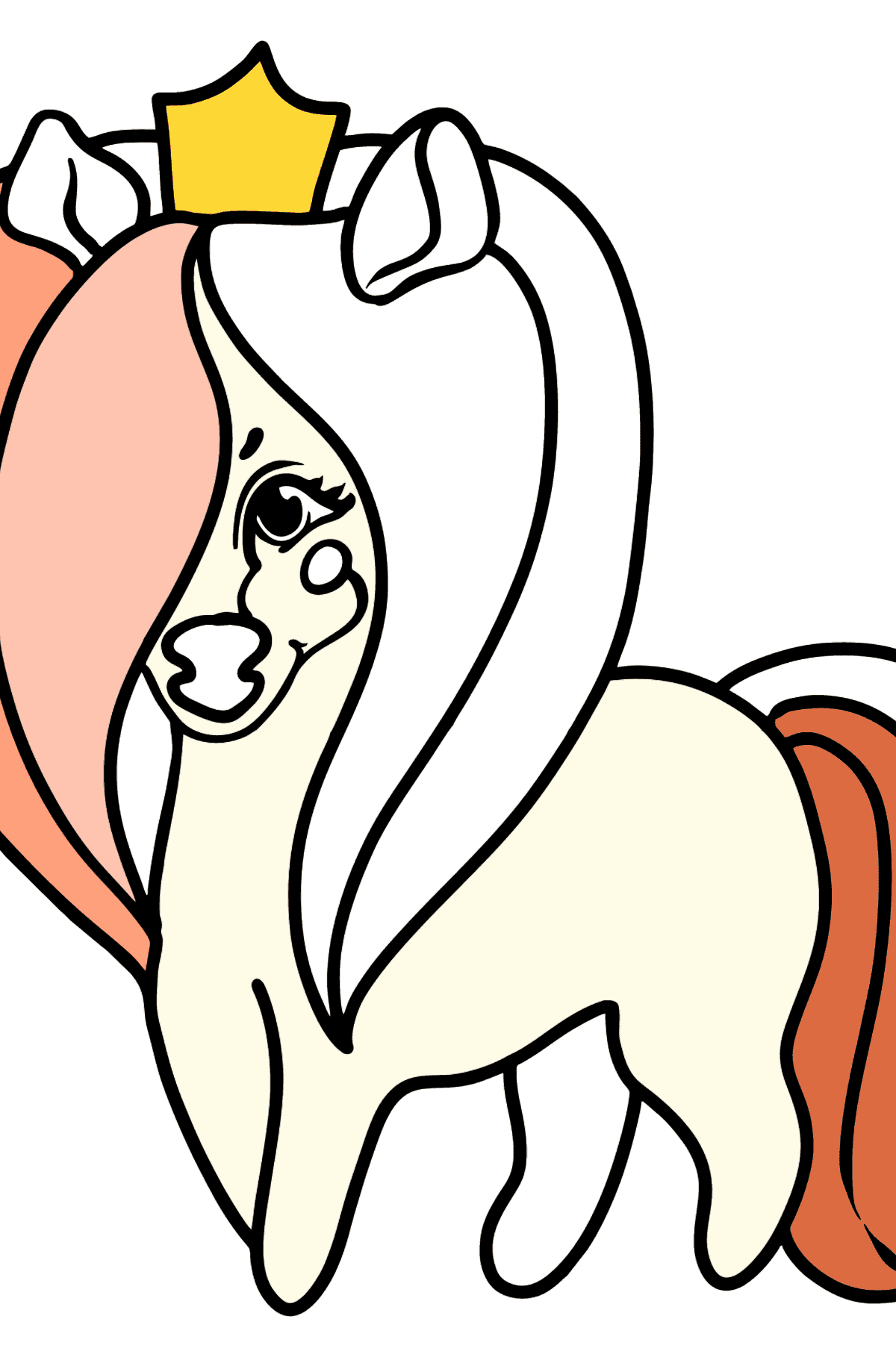 Disegno di Principessa pony da colorare - Disegni da colorare per bambini
