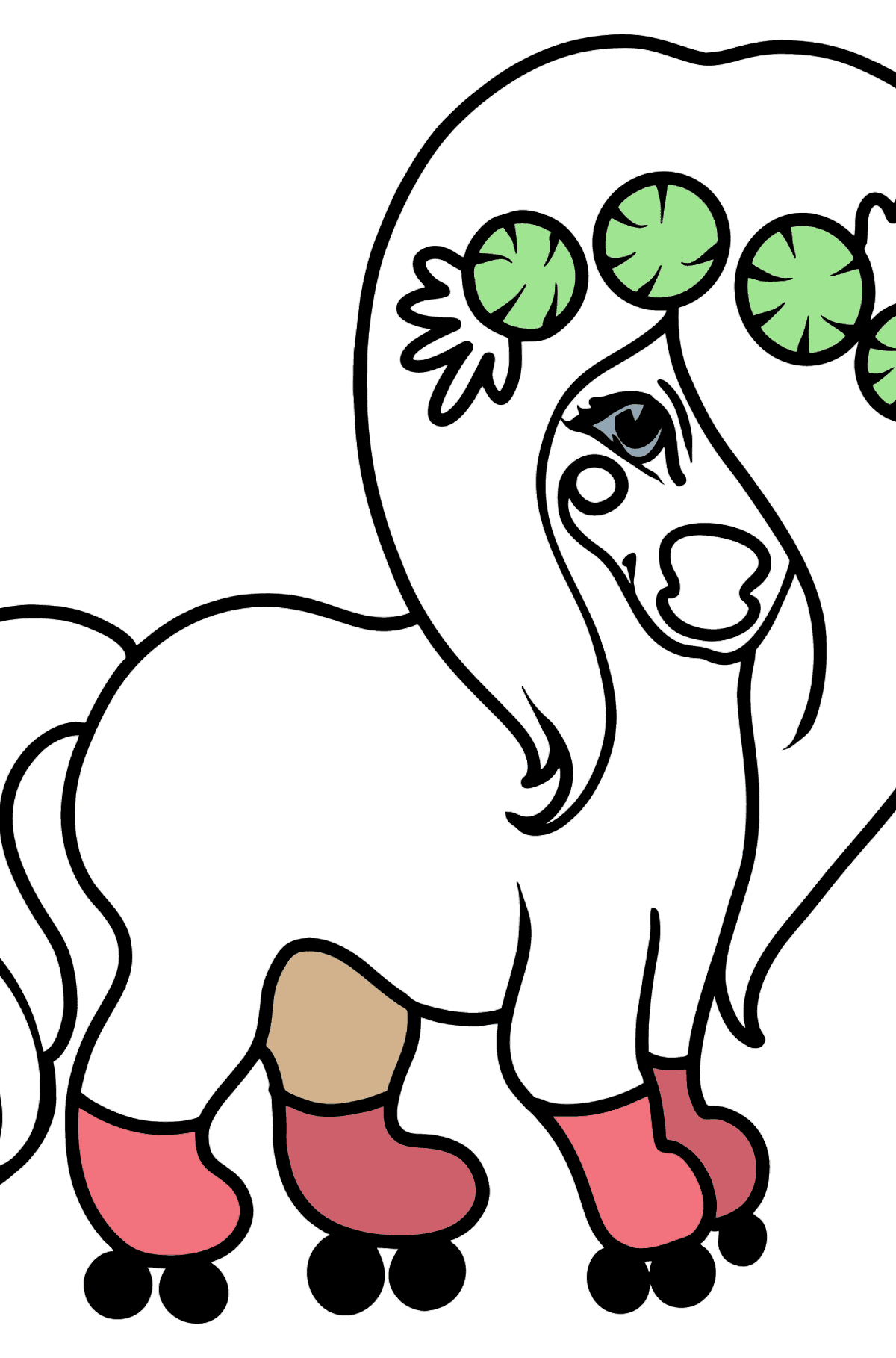 Disegno di Pony pattinatore da colorare - Disegni da colorare per bambini