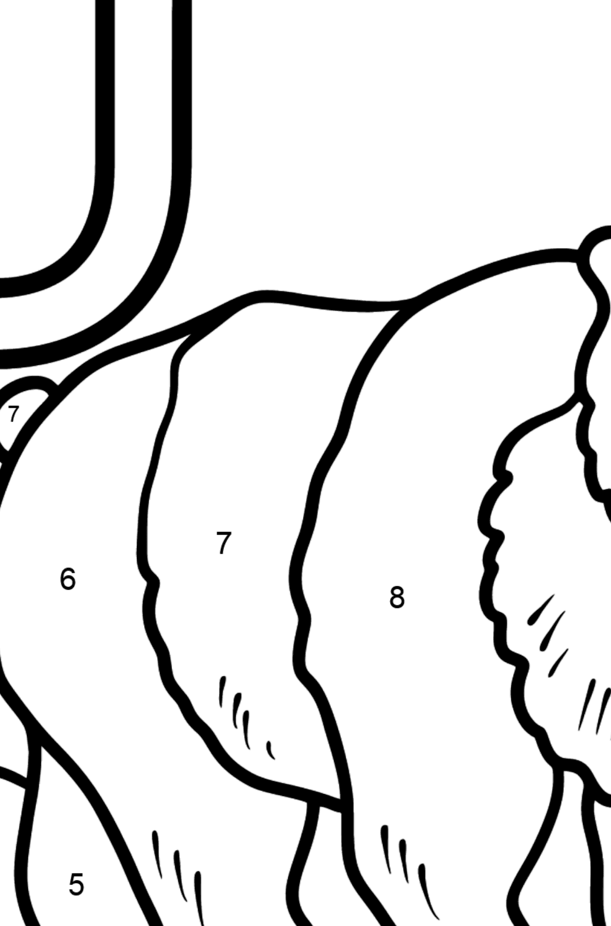 Portuguese Letter U coloring pages - URSO - Coloring by Numbers for Kids