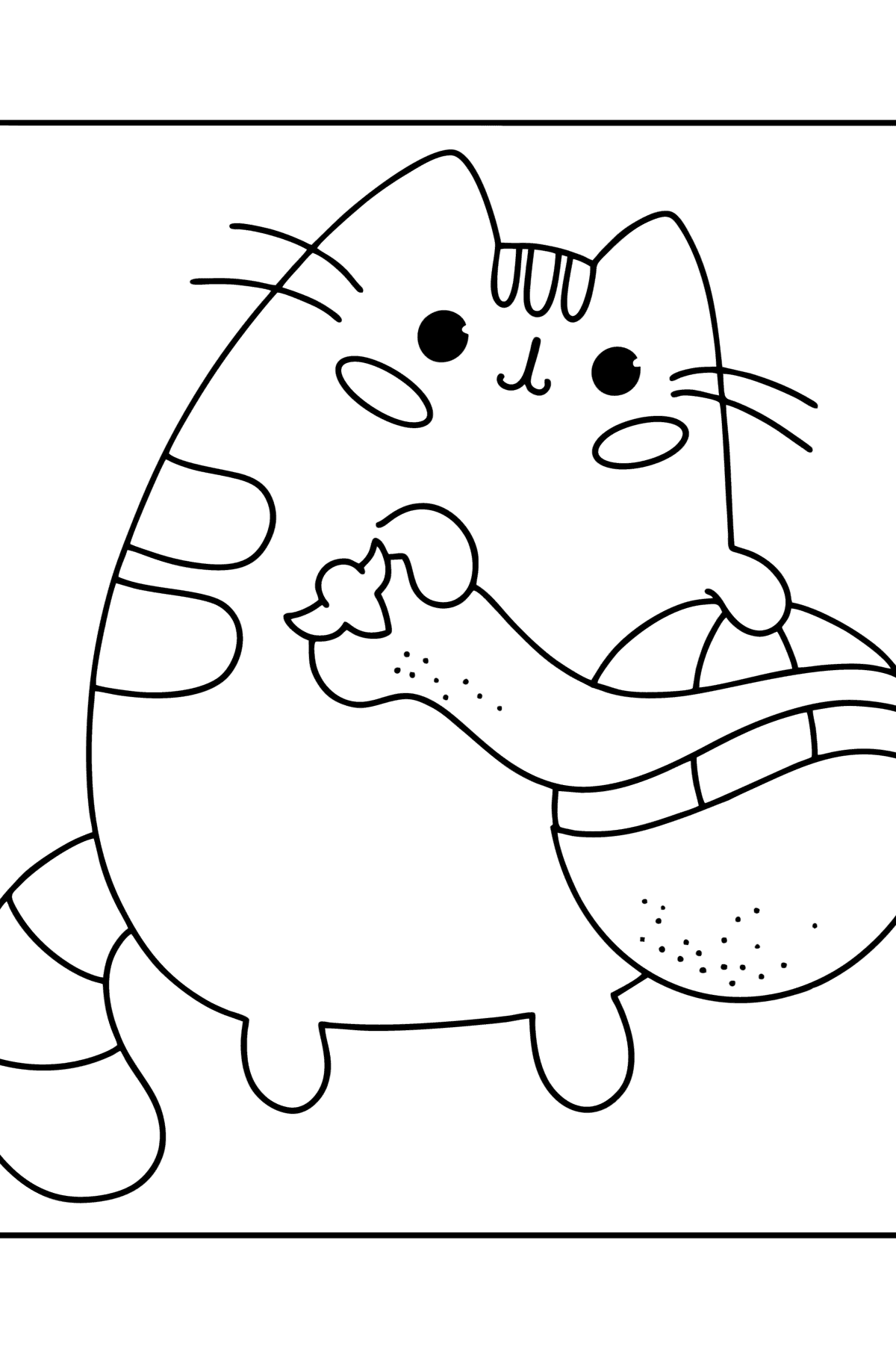 Cute Pusheen сoloring page - Coloring Pages for Kids