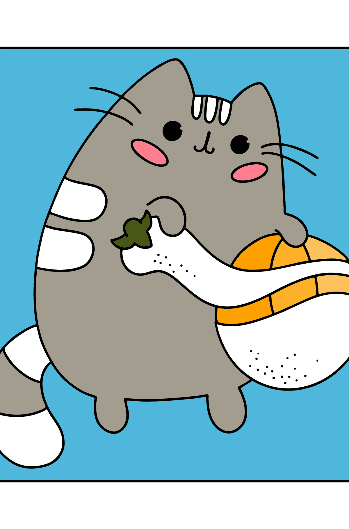 Cute Pusheen сoloring page - Coloring Pages for Kids