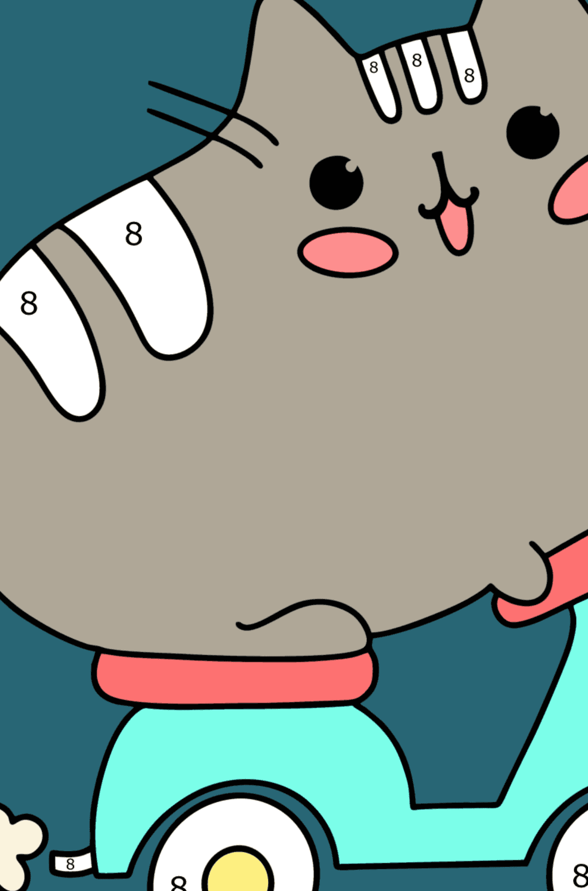 Раскраска Кот Пушин - По Номерам для Детей