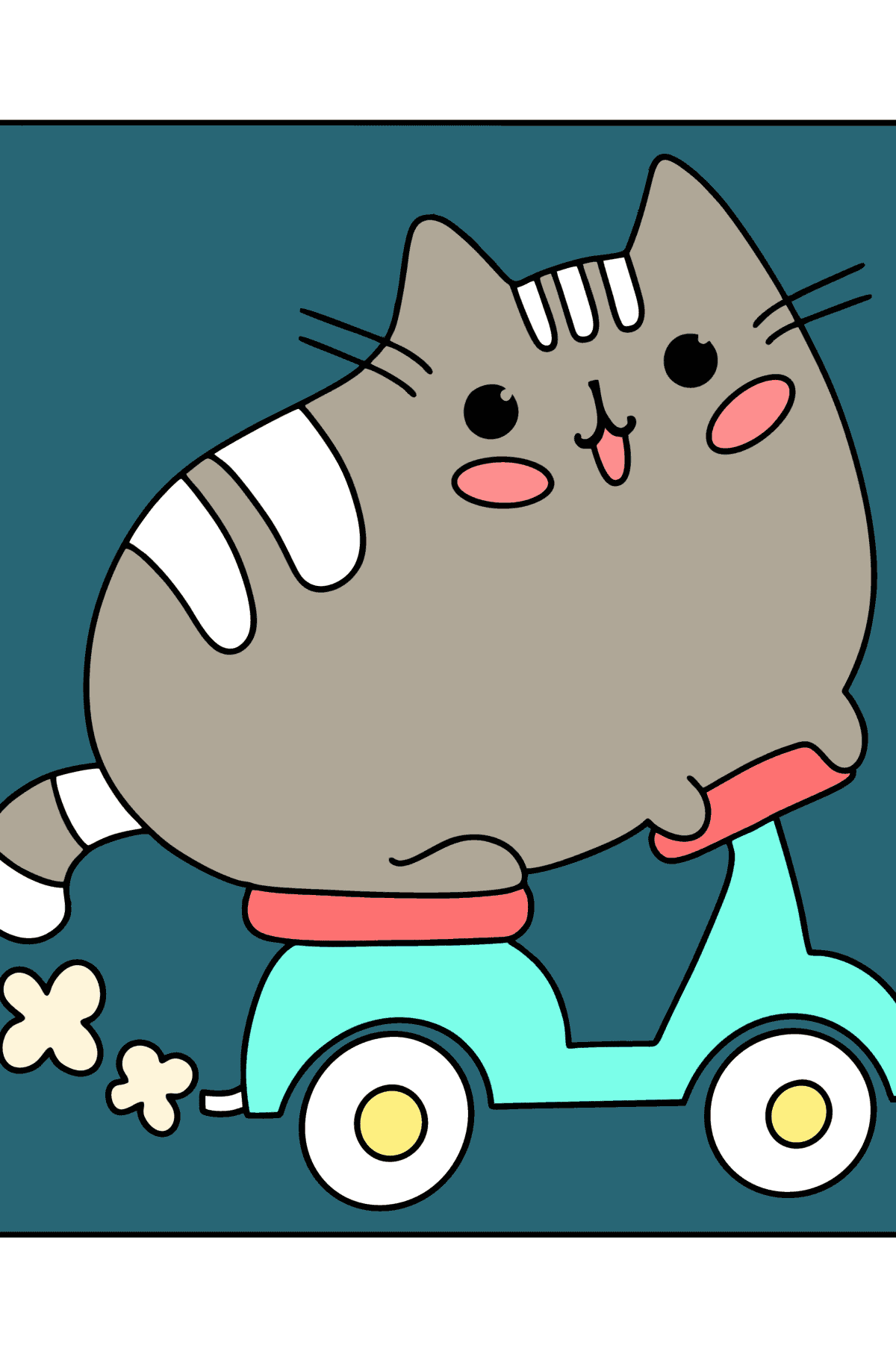 Lucky Pusheen сolouring page - Coloring Pages for Kids