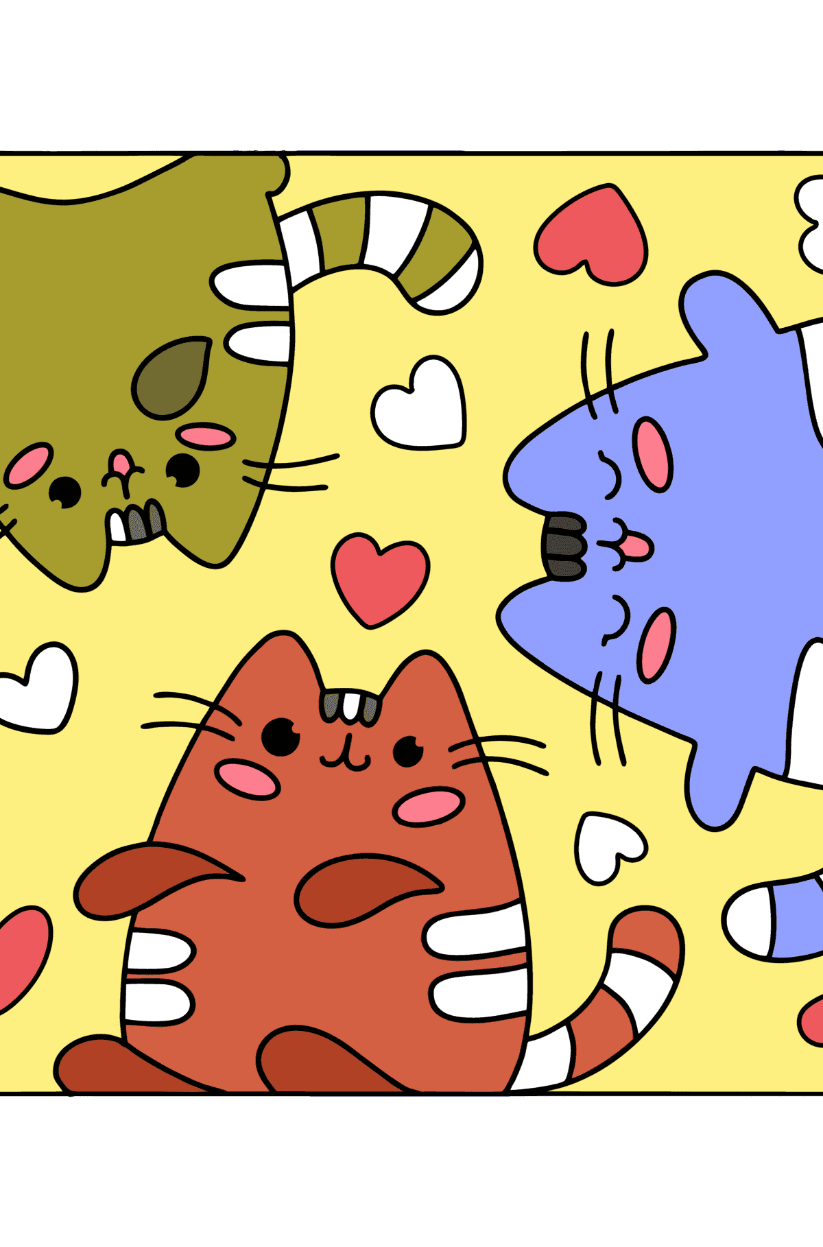 Pusheen cats сoloring page - Coloring Pages for Kids