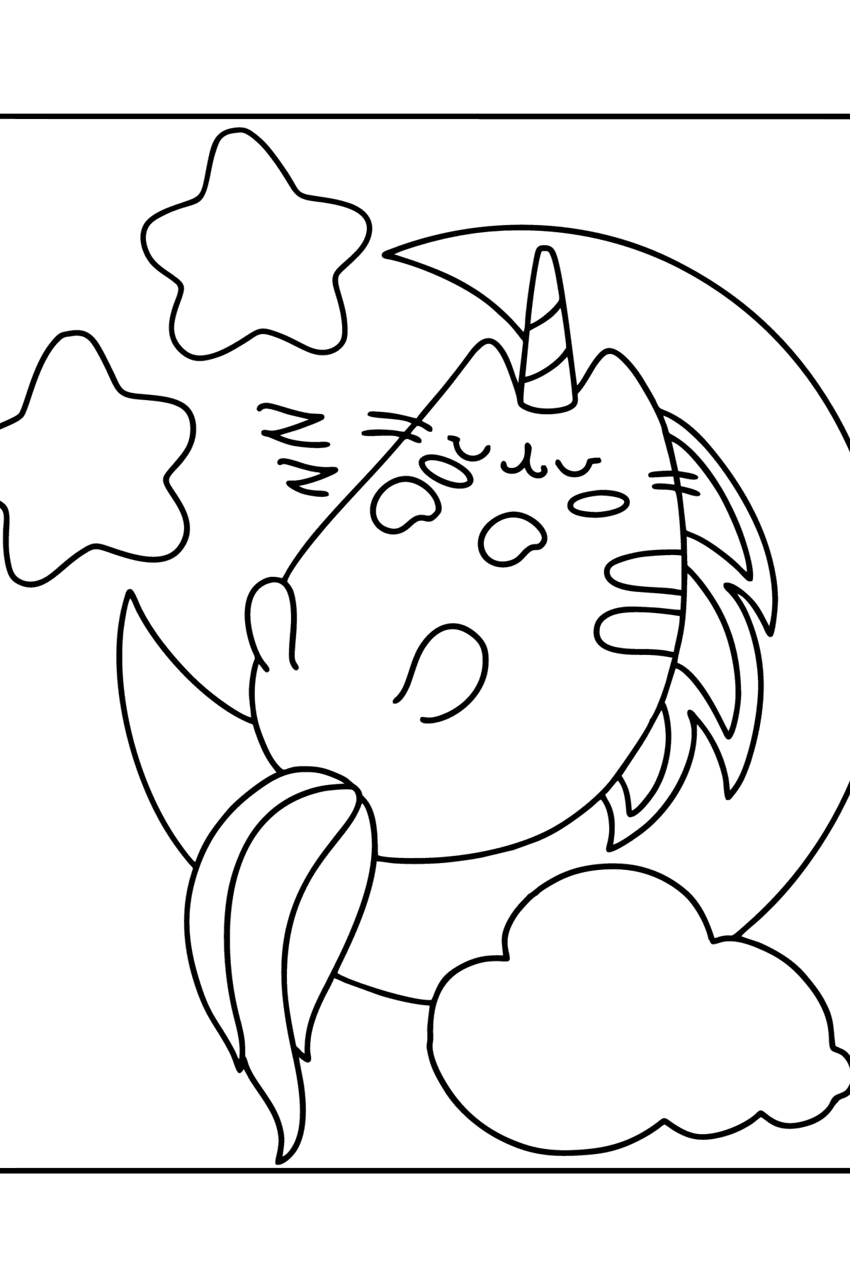Pusheen unicorn сoloring page - Coloring Pages for Kids