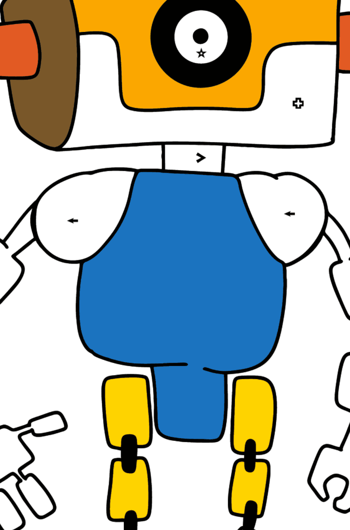 Adorable Robot coloring page - Coloring by Symbols and Geometric Shapes for Kids