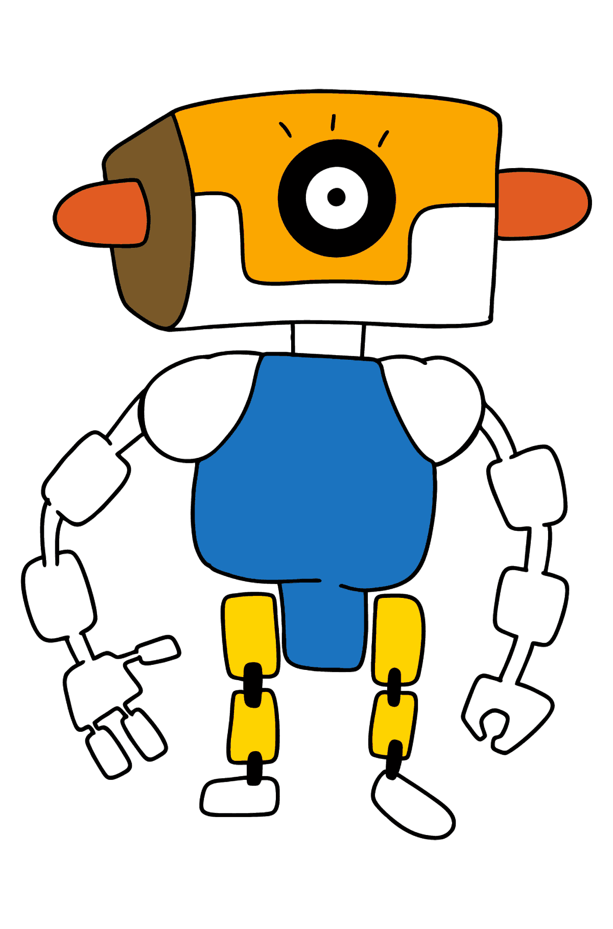 Раскраска очаровательный робот - Картинки для Детей