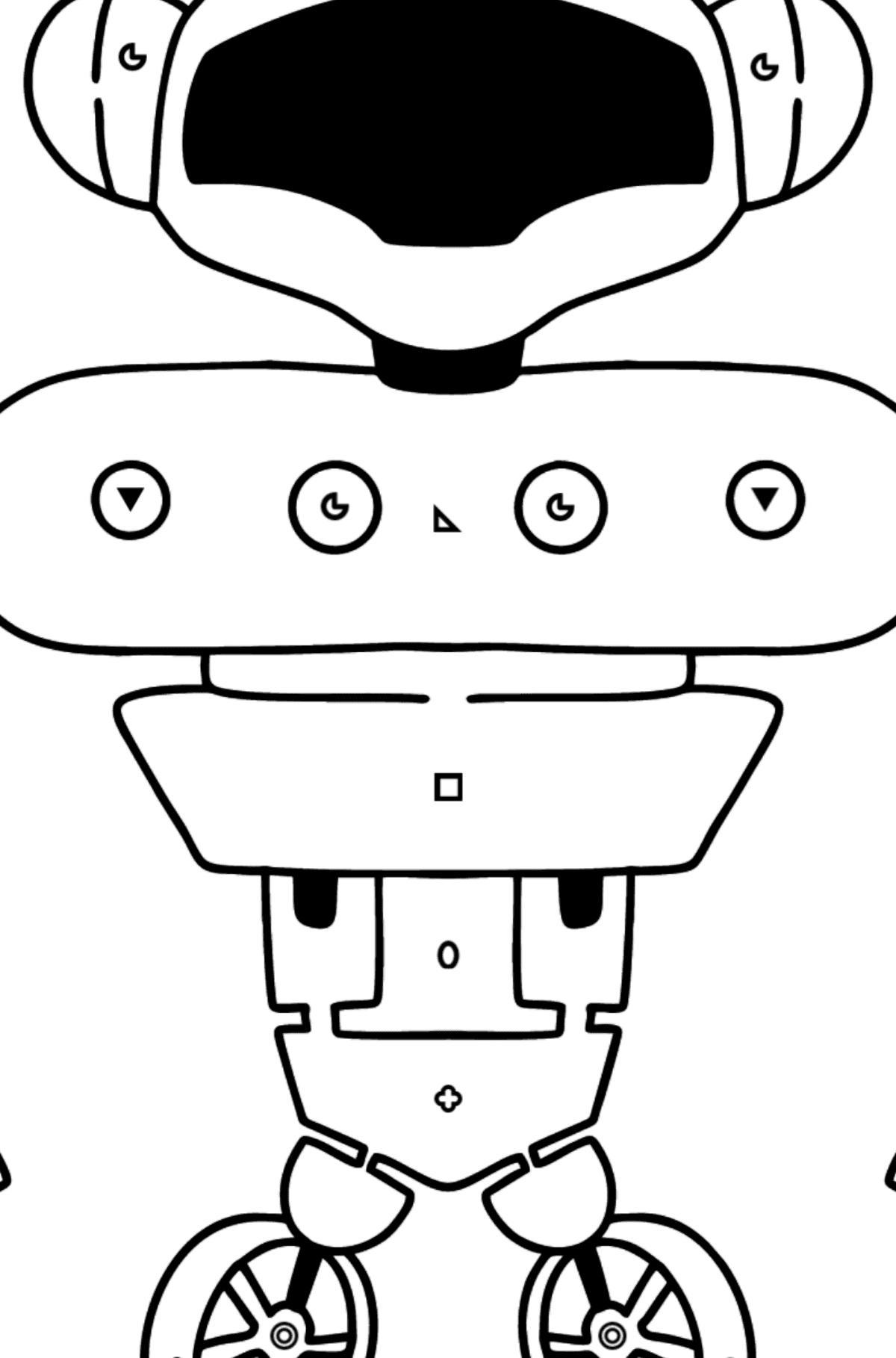 Tegning til farvning robot 1 - farvelægning side efter symboler og geometriske former for børn