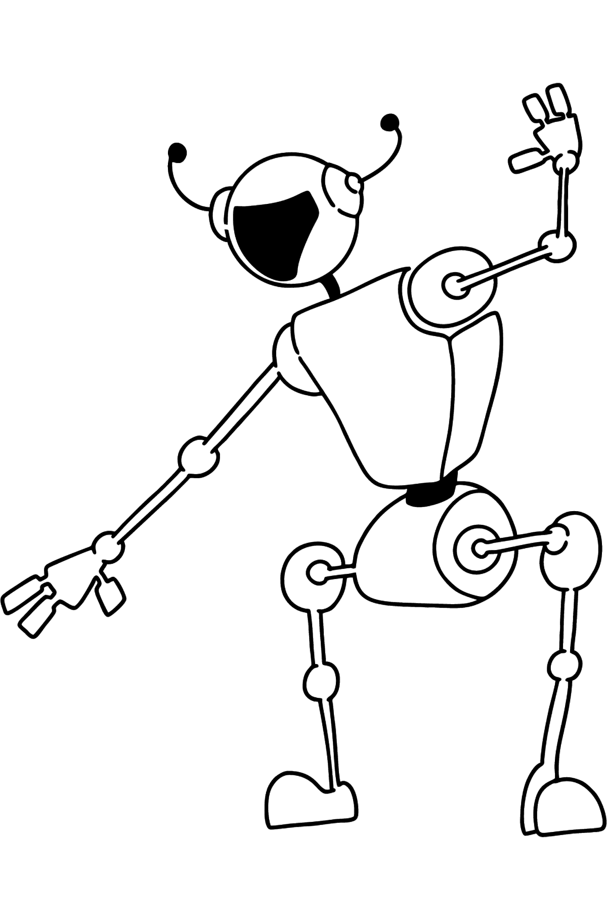Dancing Robot coloring page - Coloring Pages for Kids