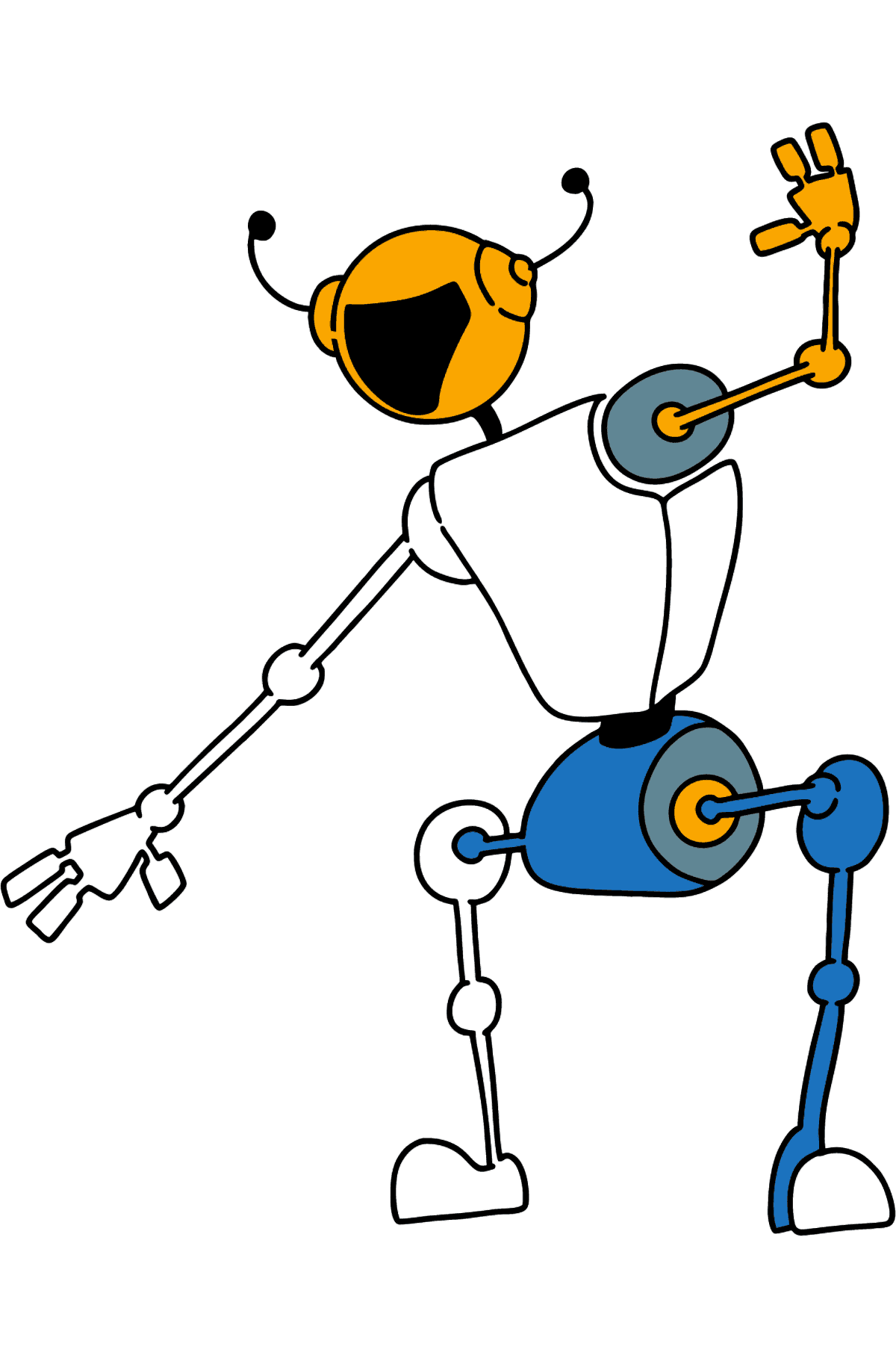 Раскраска Танцующий Робот - Картинки для Детей