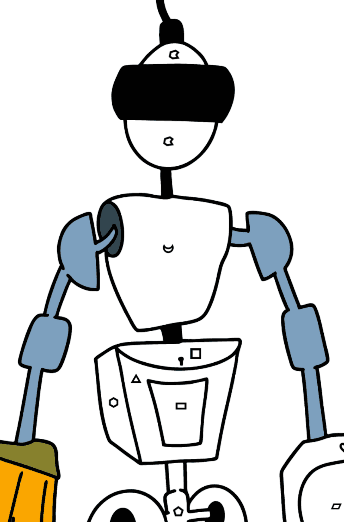 Раскраска робот уборщик - Картинка высокого качества для Детей