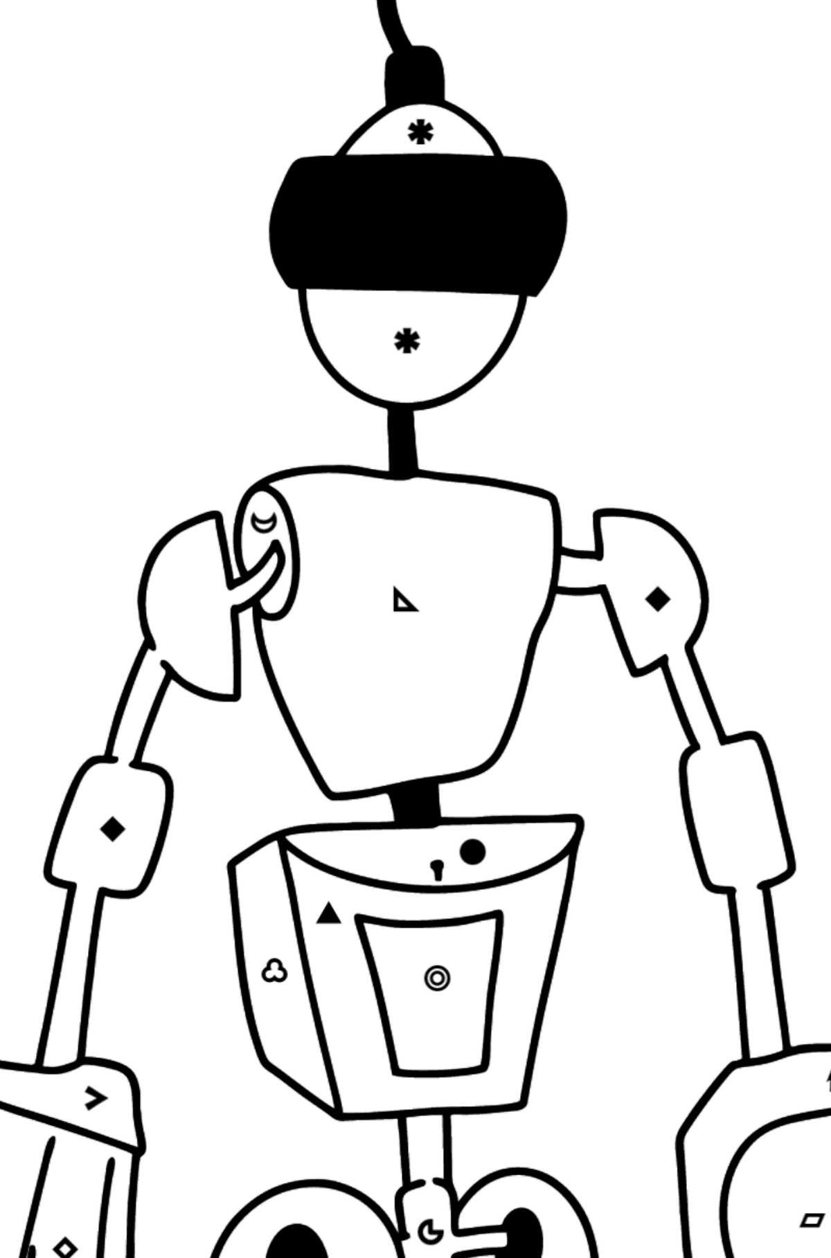 Раскраска робот помощник - Полезная картинка для Детей