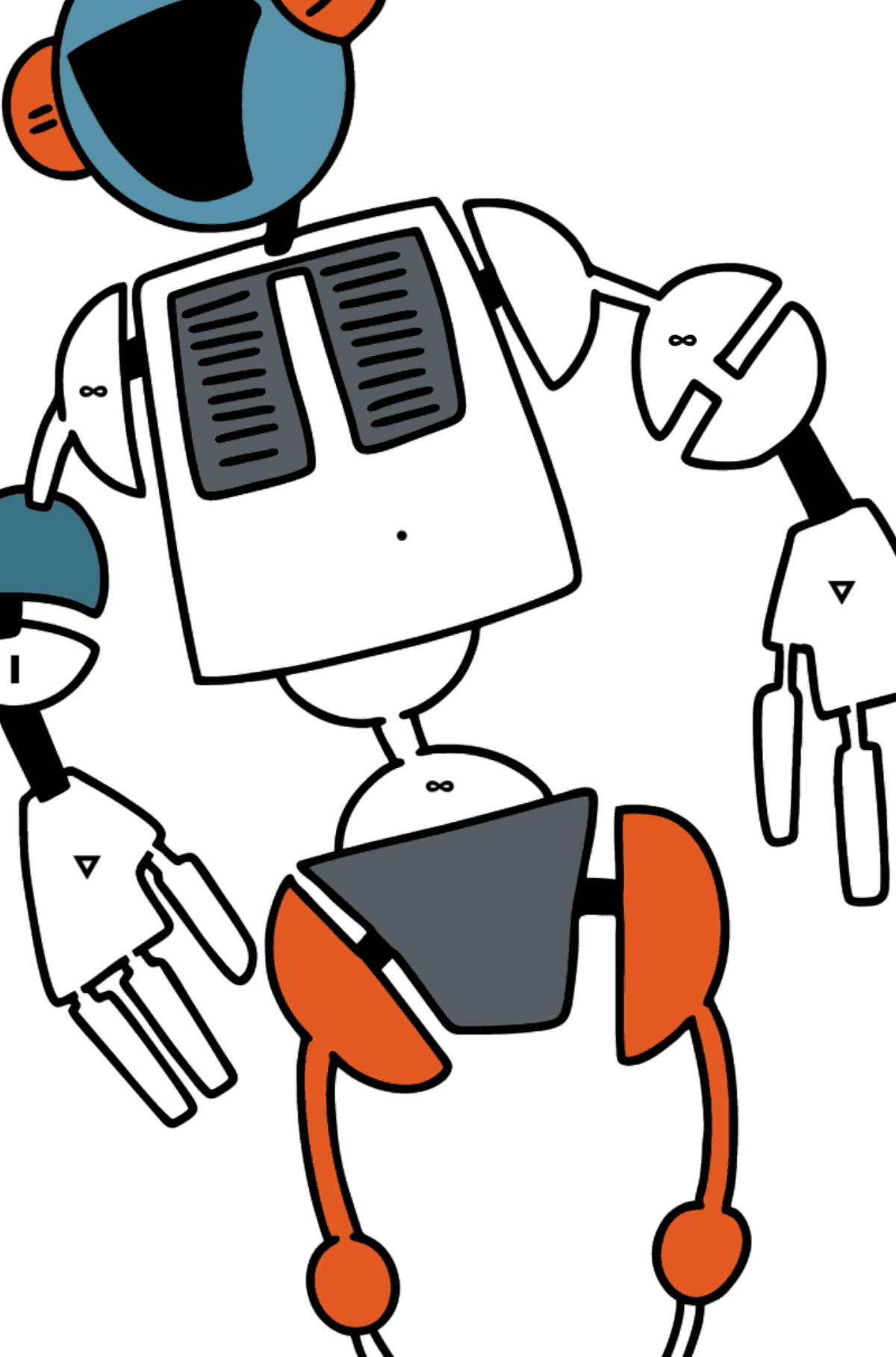 Раскраска робот - По Символам для Детей