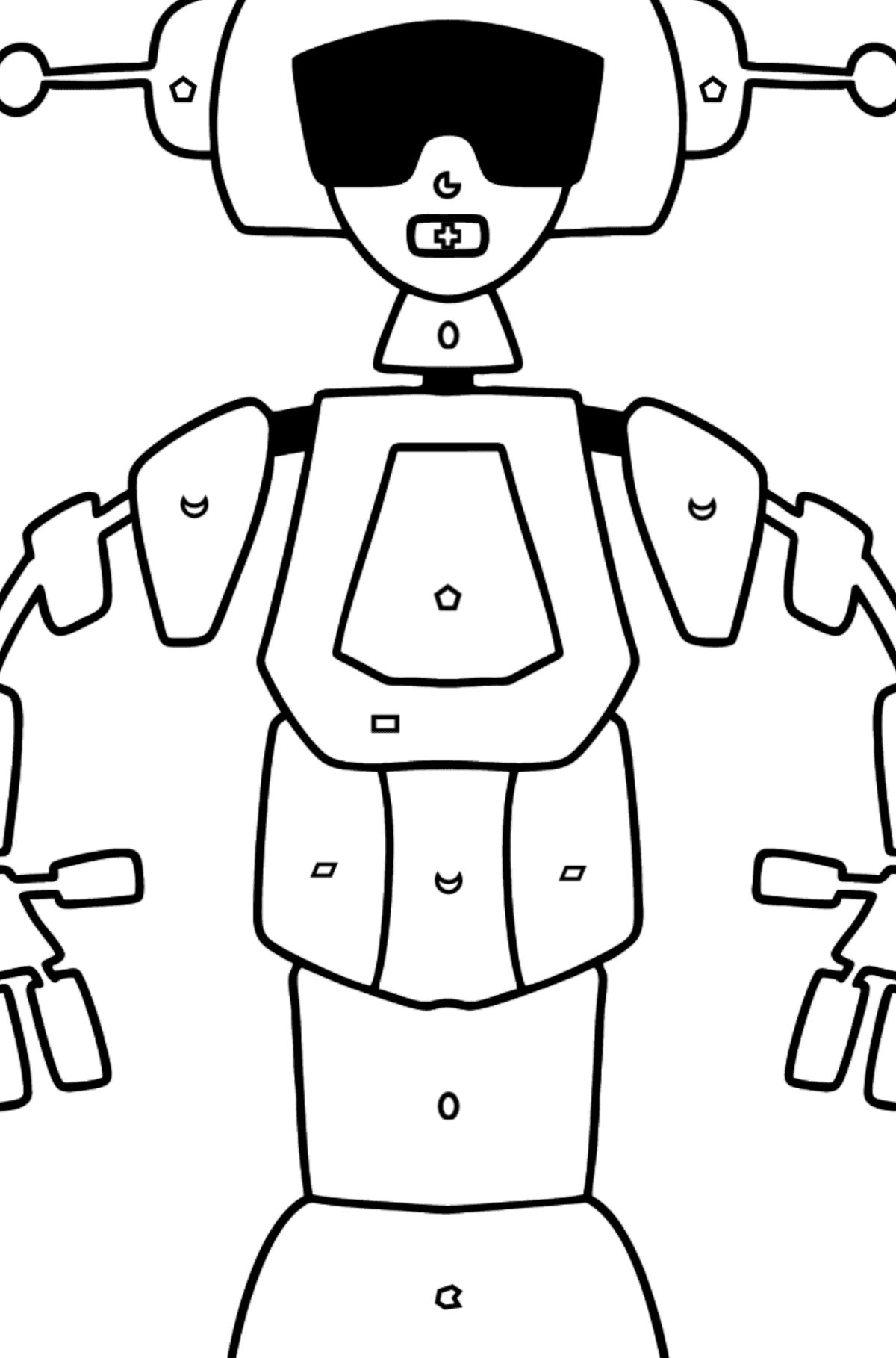 Раскраска робот девушка - Картинка высокого качества для Детей