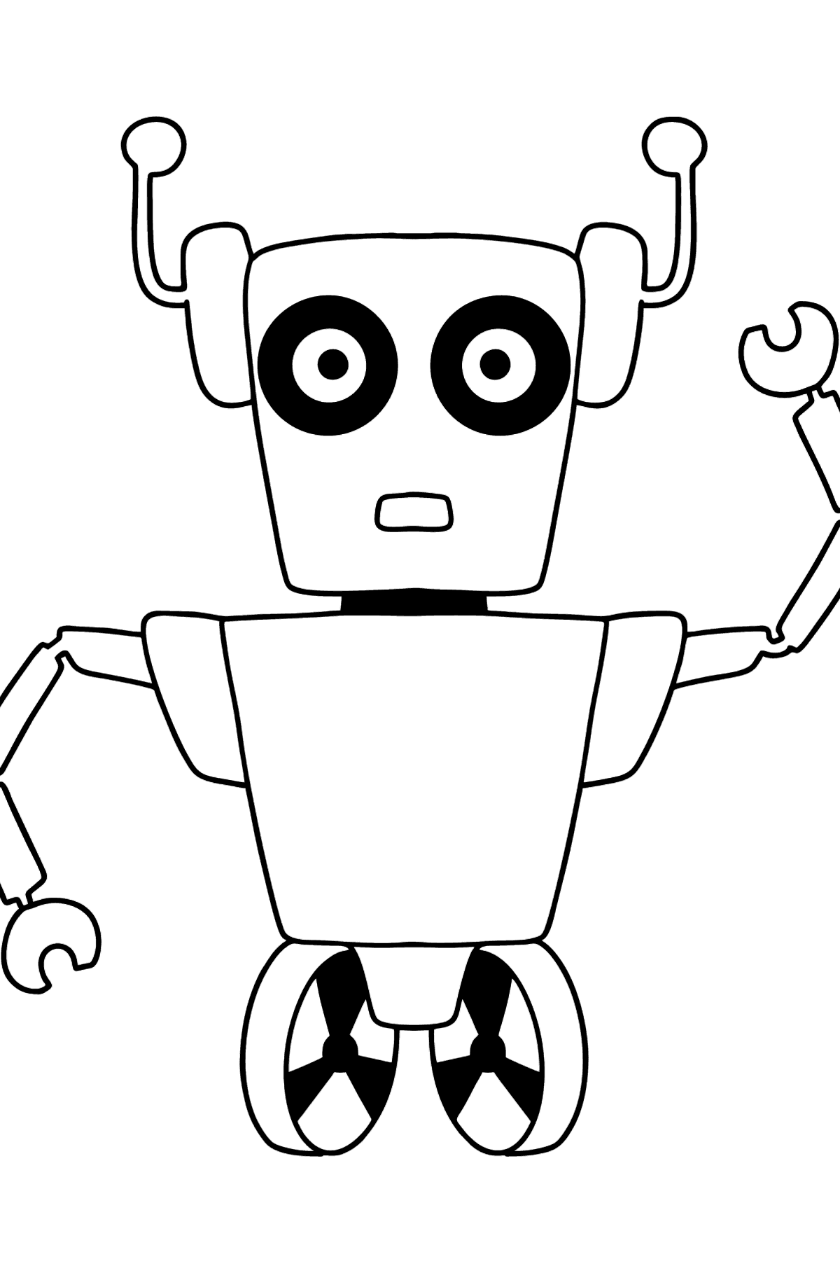 Tegning til farvning robot 2 - Tegninger til farvelægning for børn