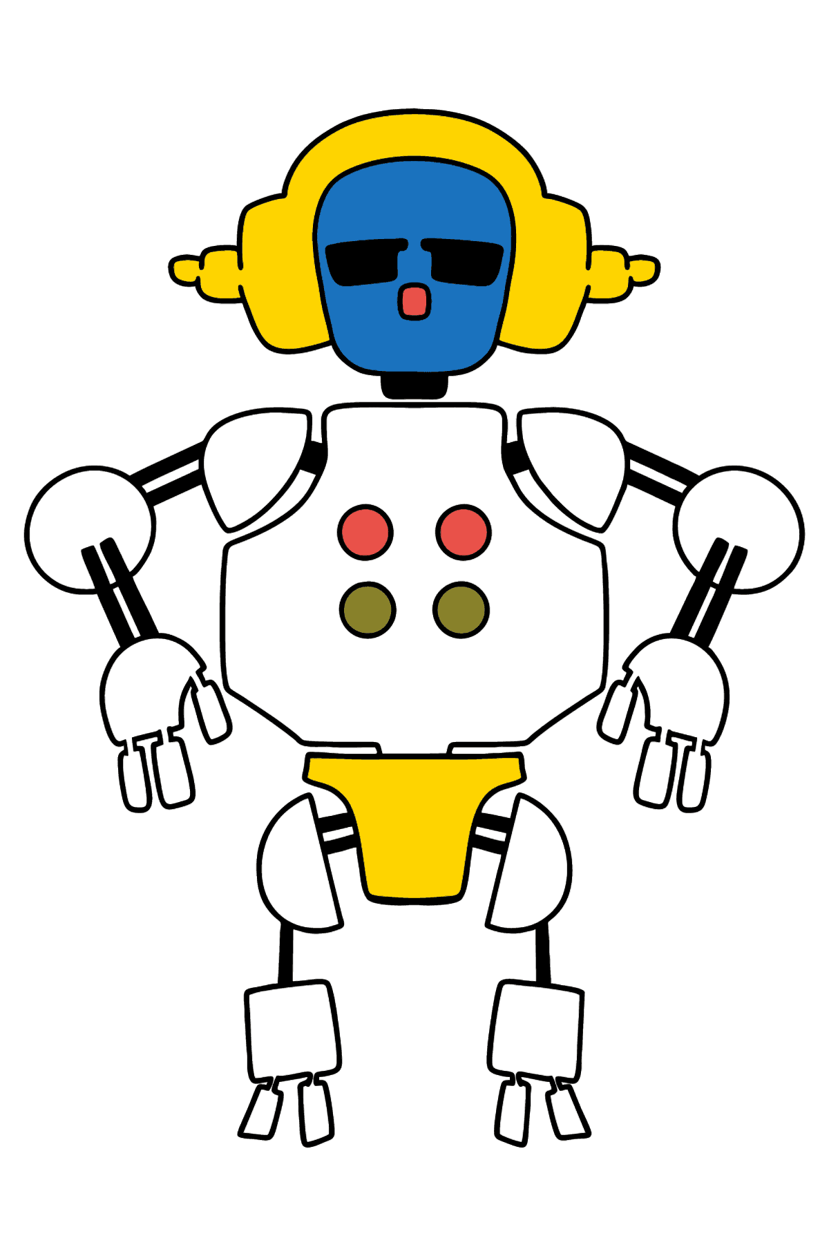 Раскраска веселый робот - Картинки для Детей