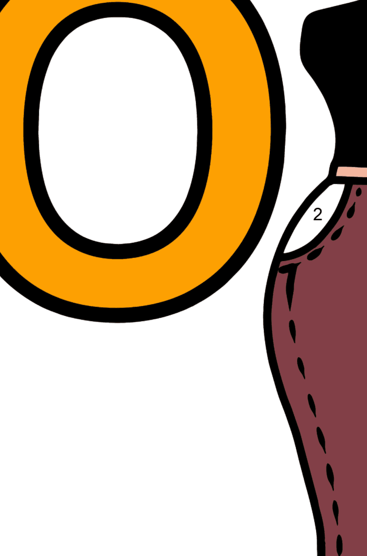 Раскраска Русская буква Ю - Юбка - По Номерам для Детей