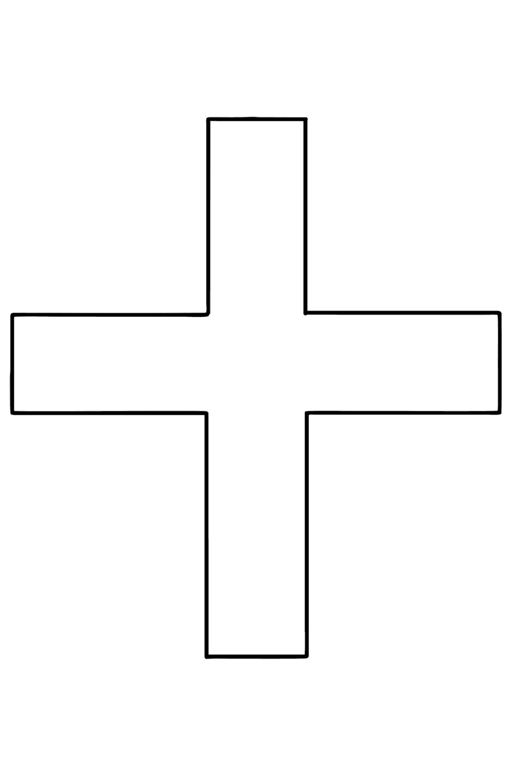 Ausmalbild Kreuz für Kinder - Kostenlos Drucken und Online!