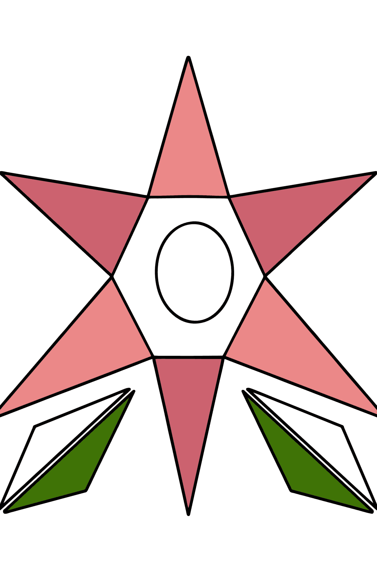 Coloring page - aster from geometric shapes - Coloring Pages for Kids