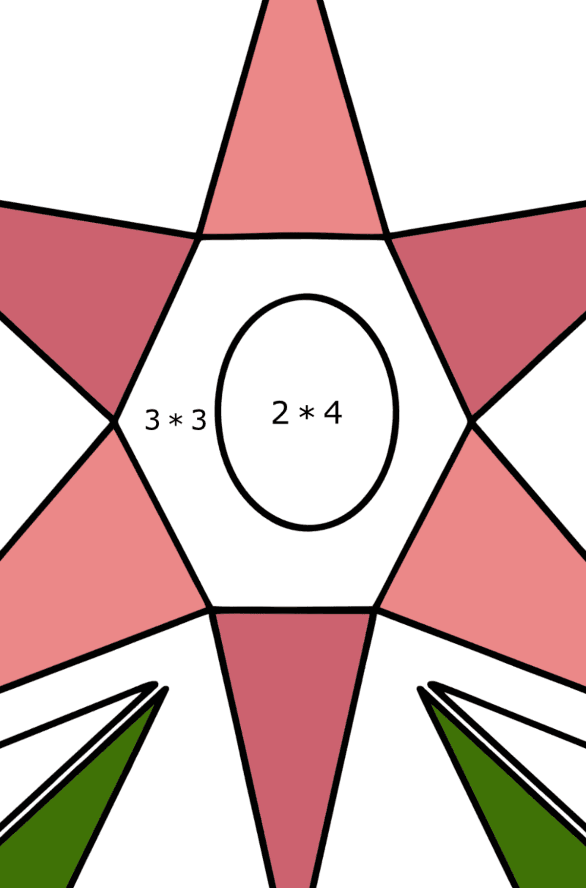 Coloring page - aster from geometric shapes - Math Coloring - Multiplication for Kids