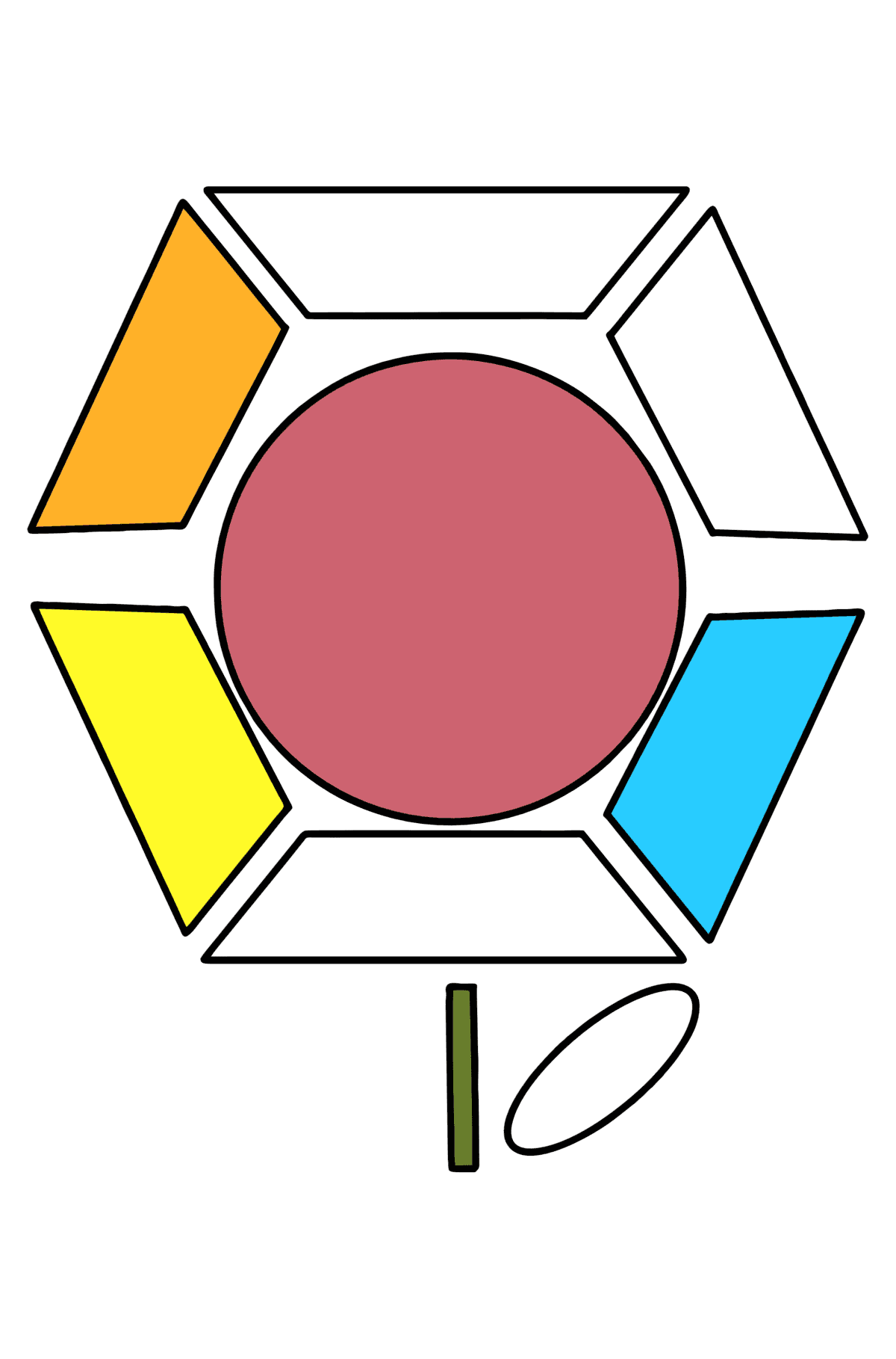 Coloriage - Camomille géométrique - Coloriages pour les Enfants