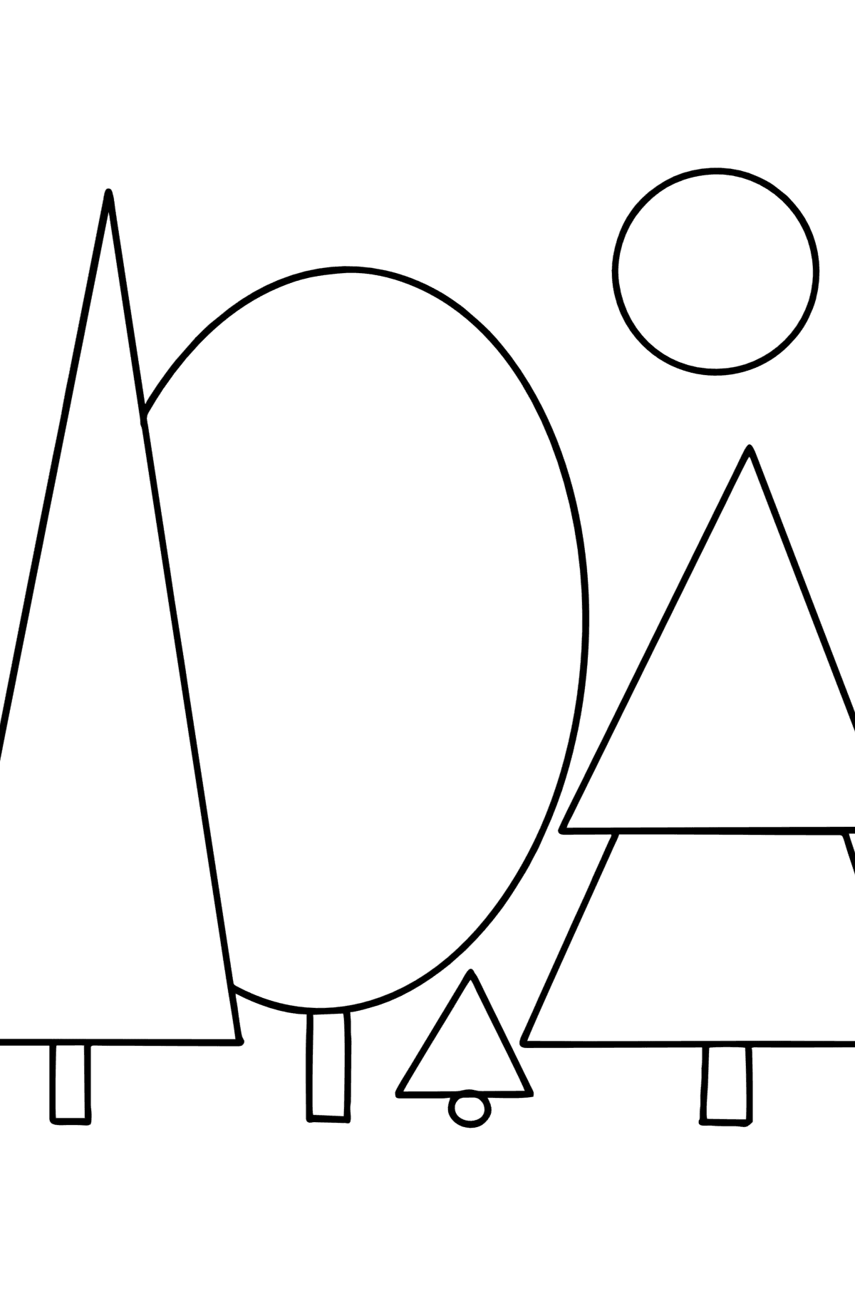 Geometric Forest Landscape coloring page - Coloring Pages for Kids