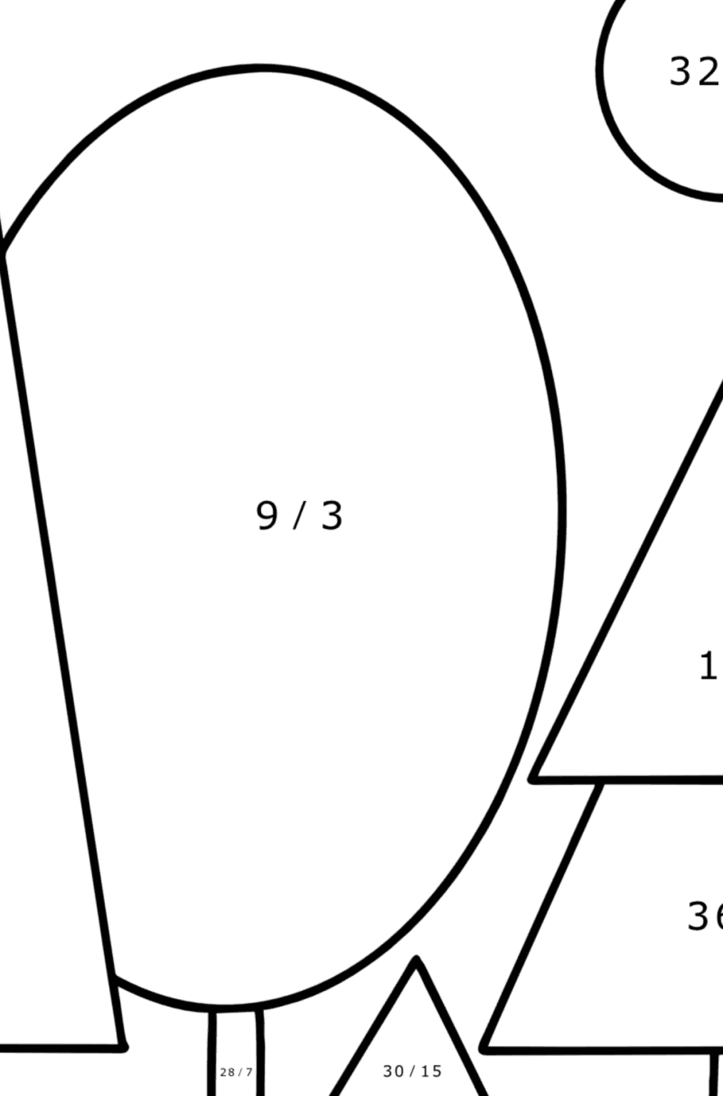 Раскраска Геометрические фигуры Пейзаж ♥ Онлайн и Распечатать!