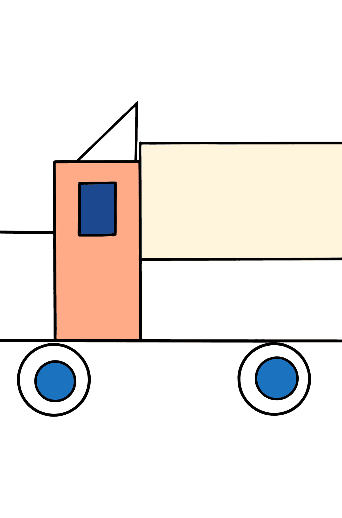 Geometric Truck coloring page - Coloring Pages for Kids