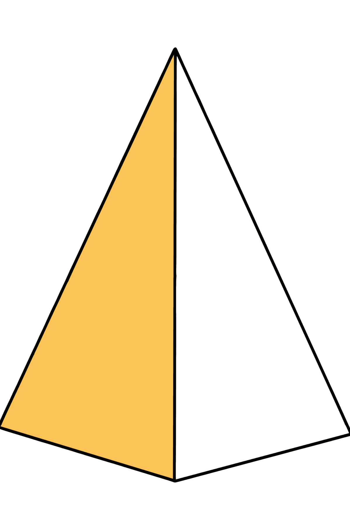 Tegning til farvning pyramide - Tegninger til farvelægning for børn