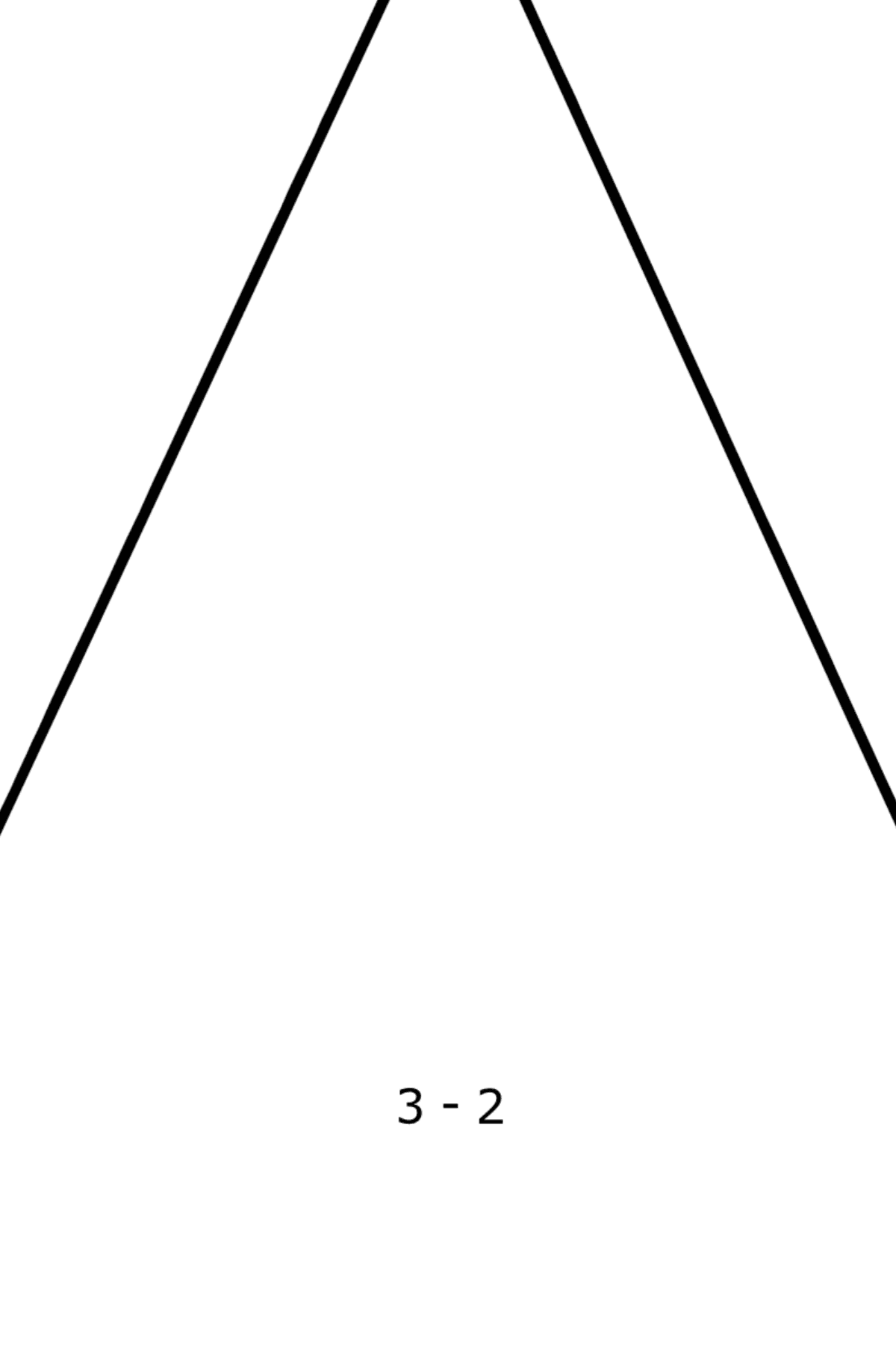 Ausmalbild Dreieck - Mathe Ausmalbilder - Subtraktion für Kinder