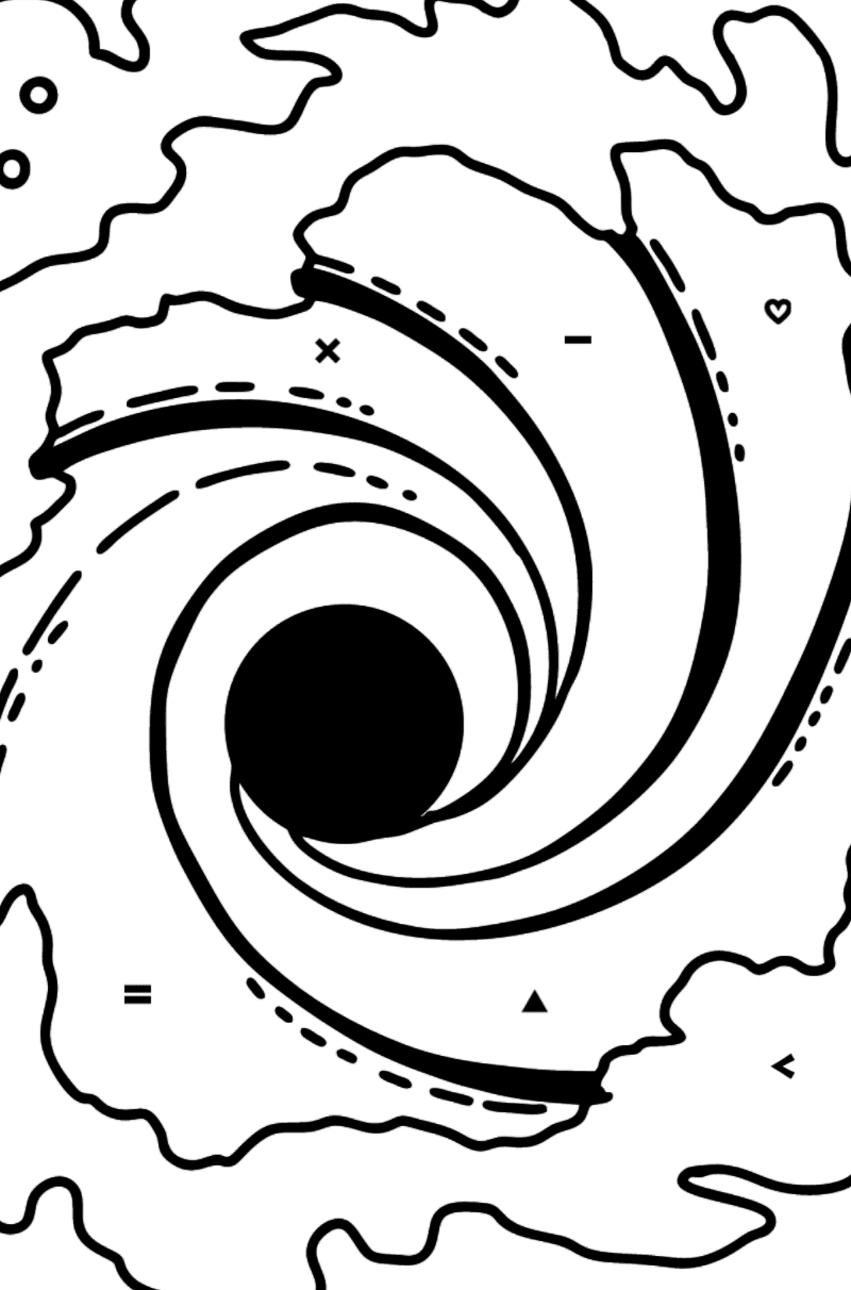 Раскраска черная дыра - Полезная картинка для Детей