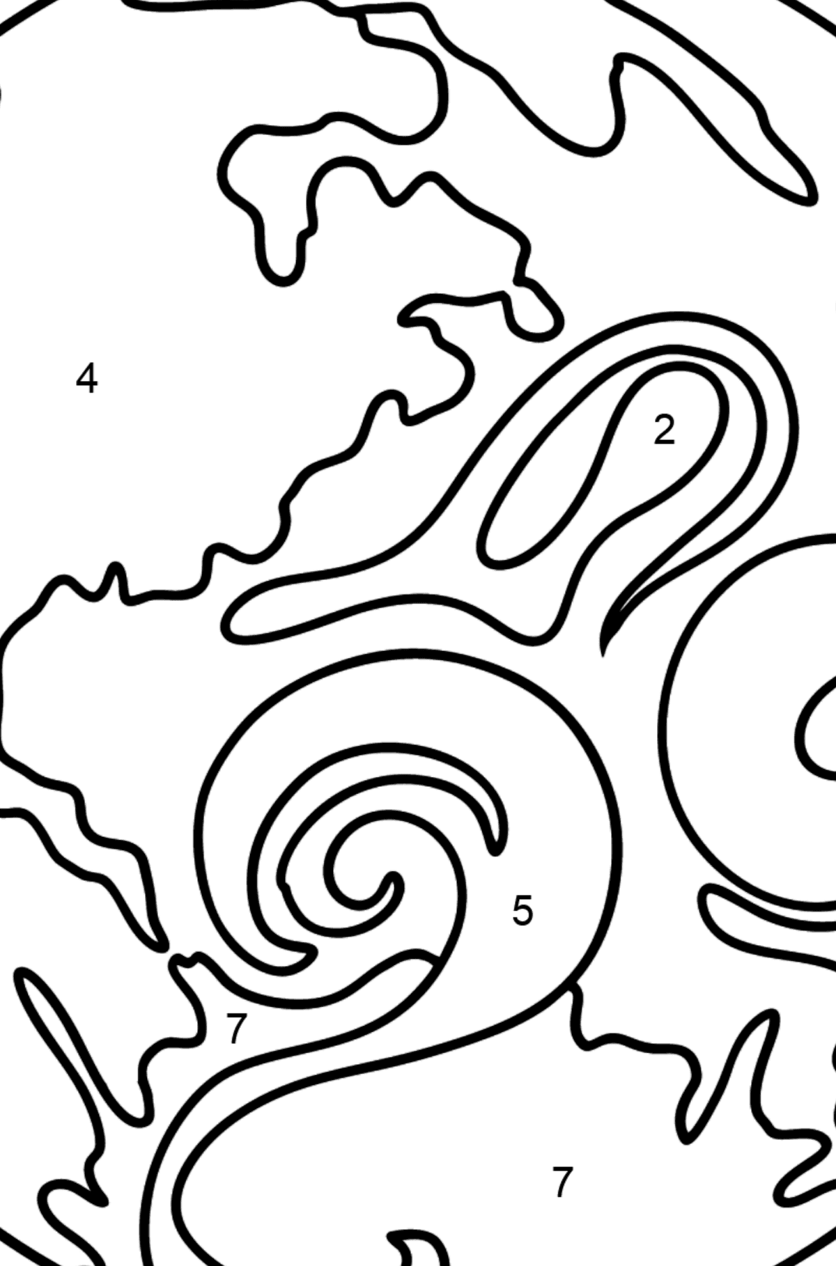 Planet Earth coloring page - Coloring by Numbers for Kids