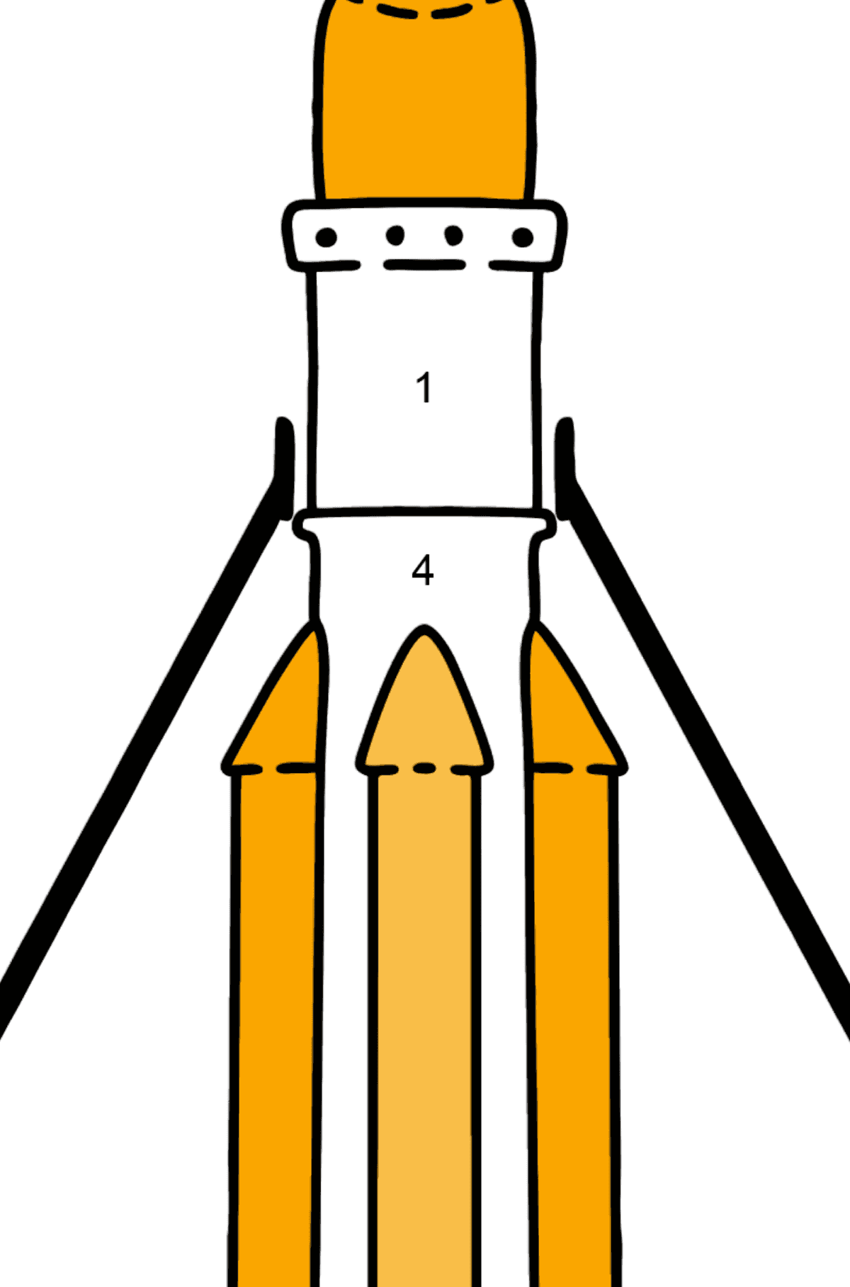 Rocket coloring page - Coloring by Numbers for Kids