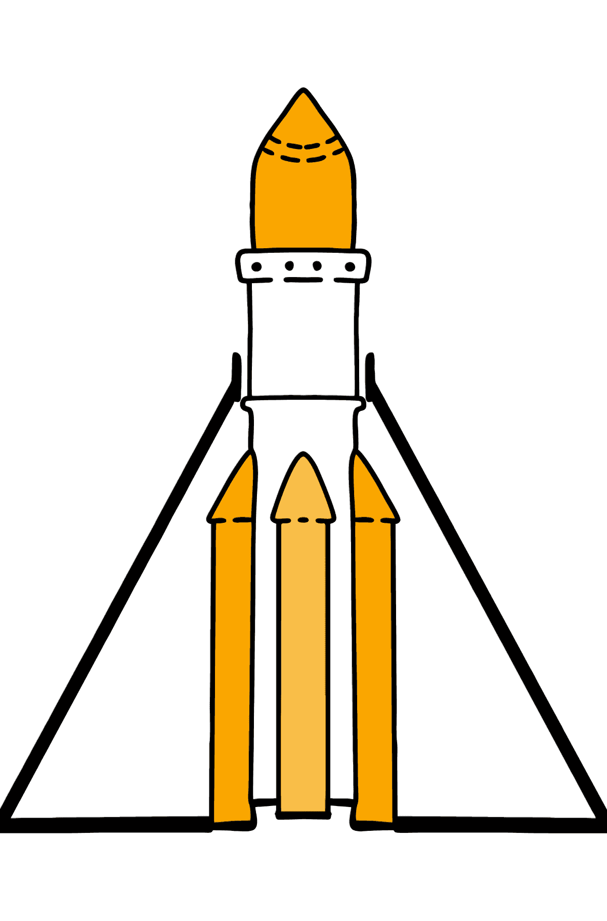 Tegning til farvning raket - Tegninger til farvelægning for børn