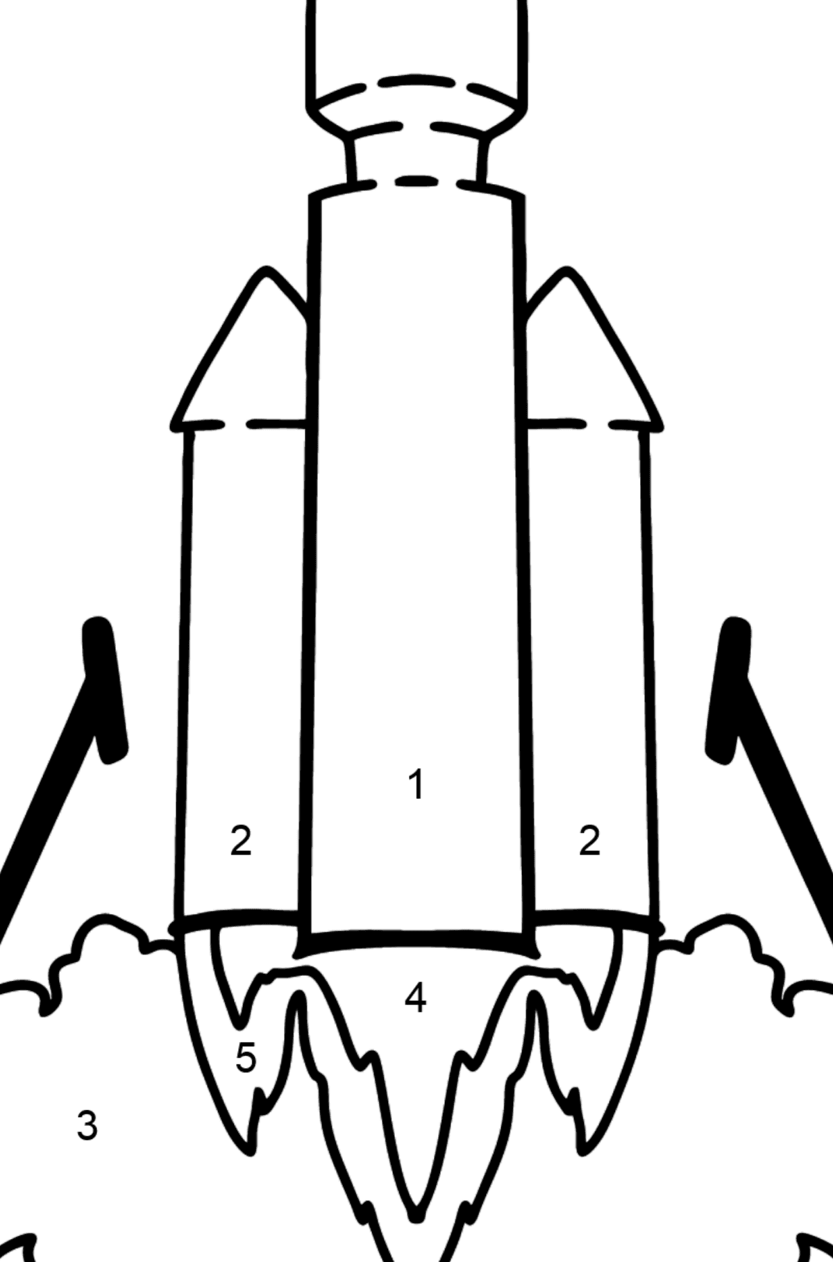 Rocket Launch coloring page - Coloring by Numbers for Kids