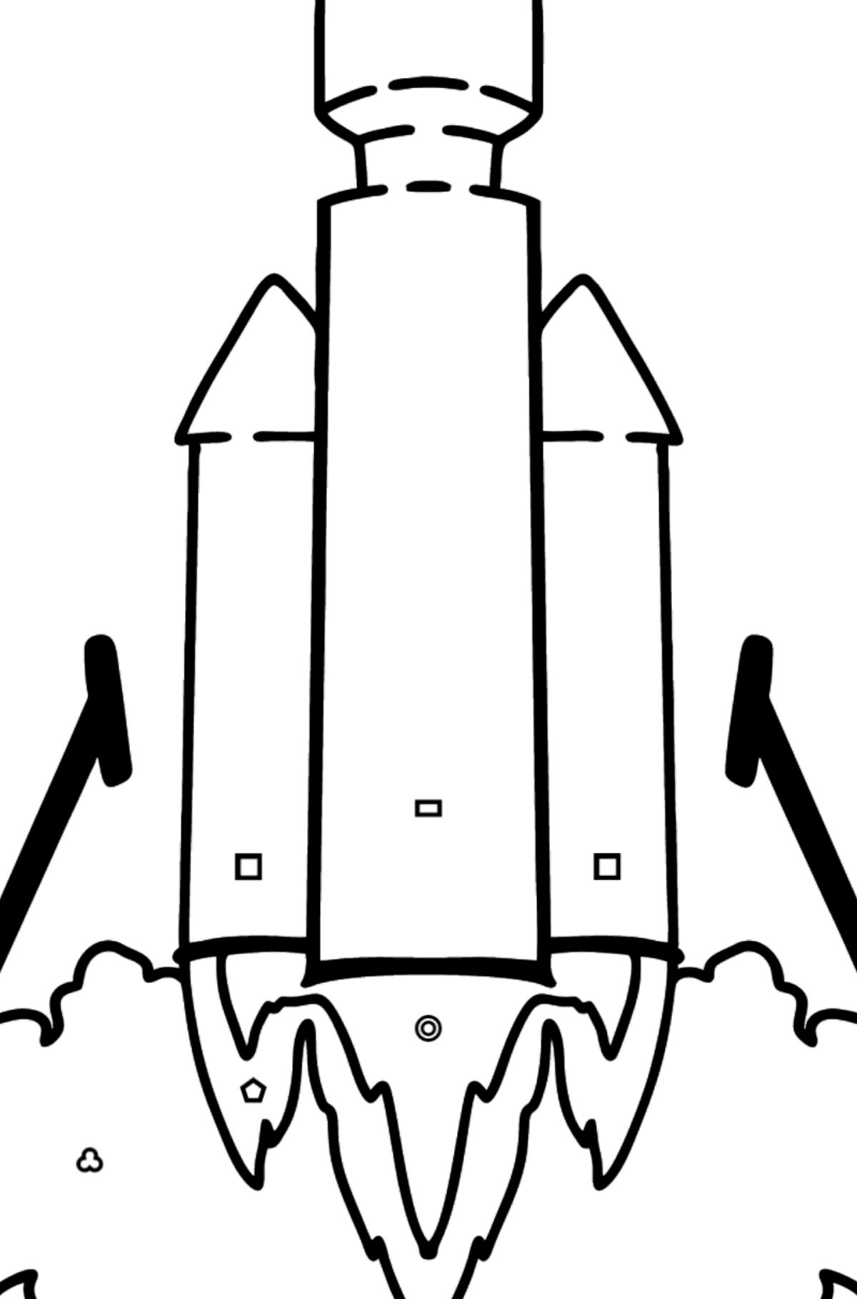 Rocket Launch coloring page - Coloring by Geometric Shapes for Kids
