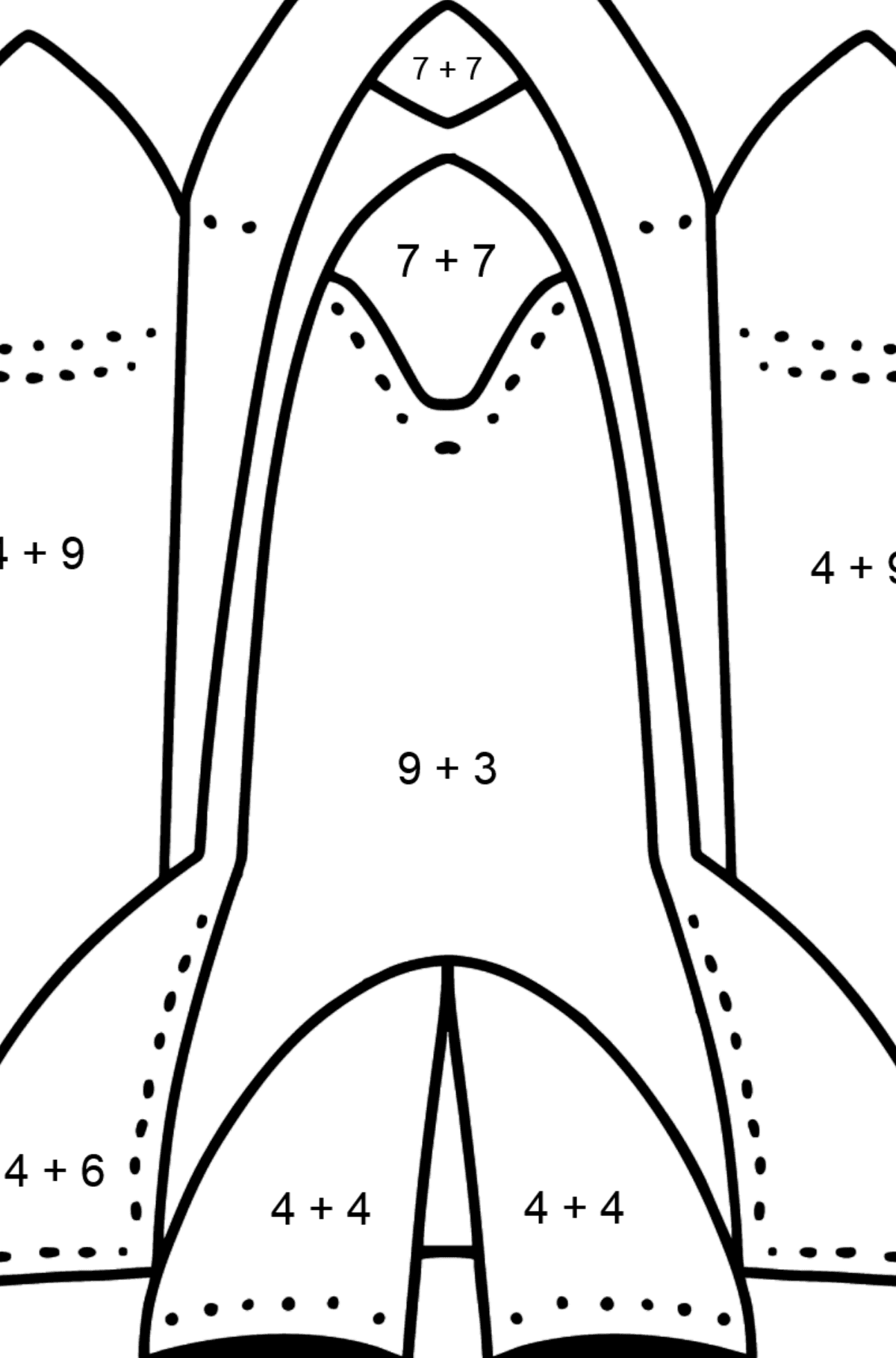 Shuttle coloring page - Math Coloring - Addition for Kids