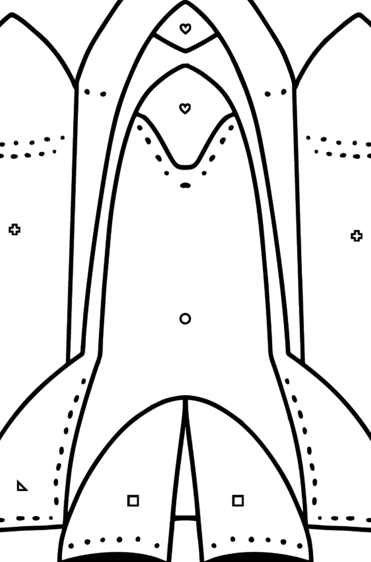 Shuttle coloring page - Coloring by Geometric Shapes for Kids