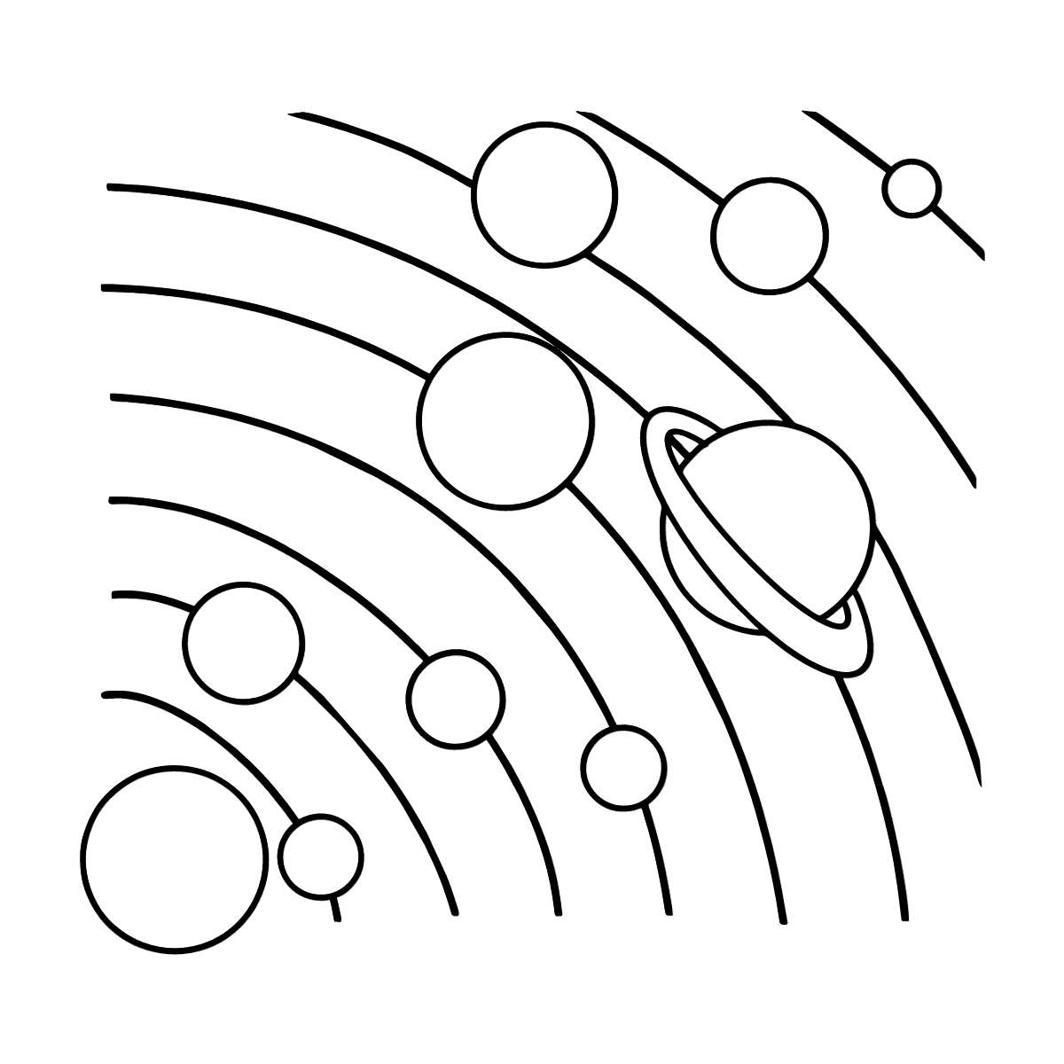 simple solar system coloring page